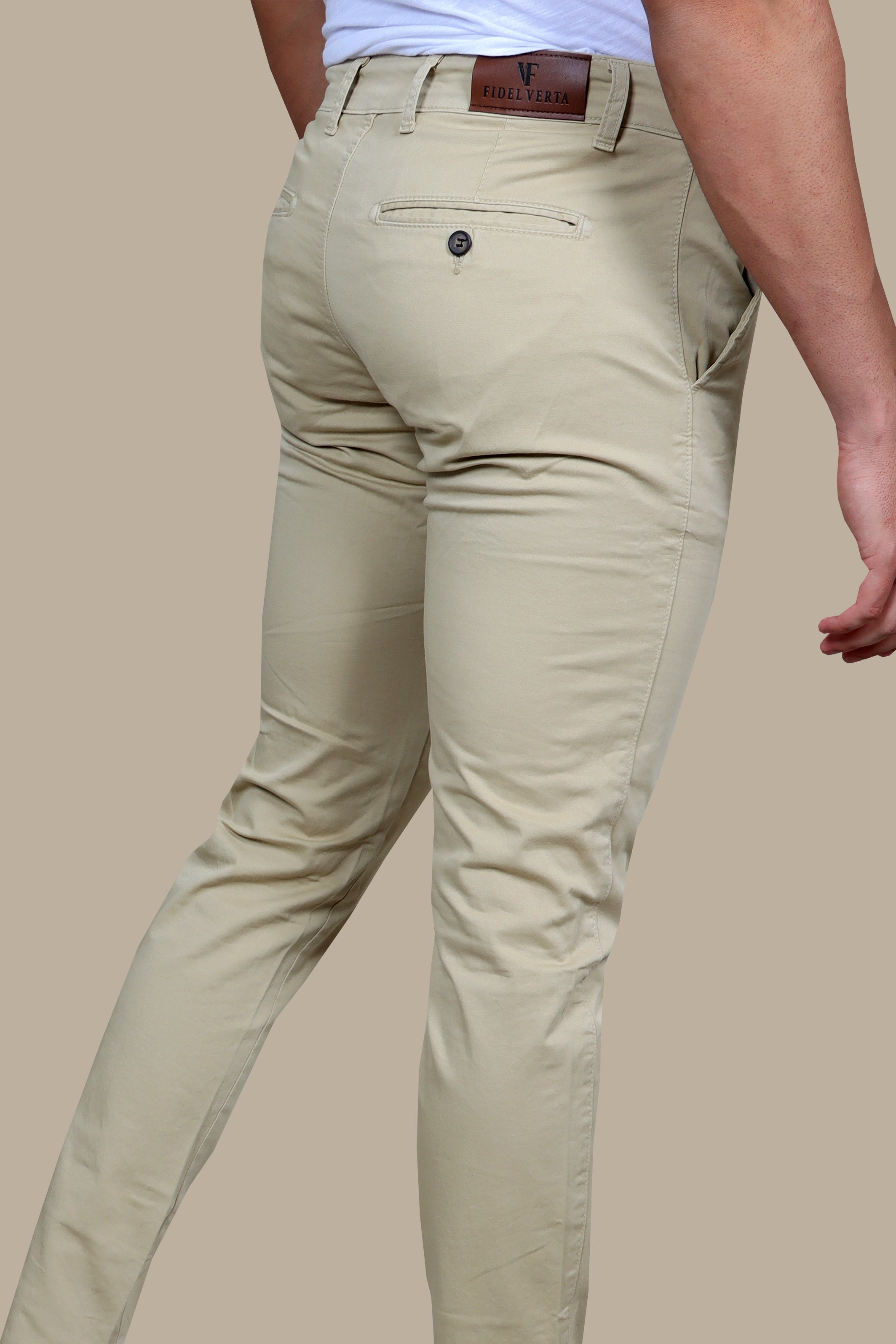 Modern Elegance: Slim Fit Beige Chinos