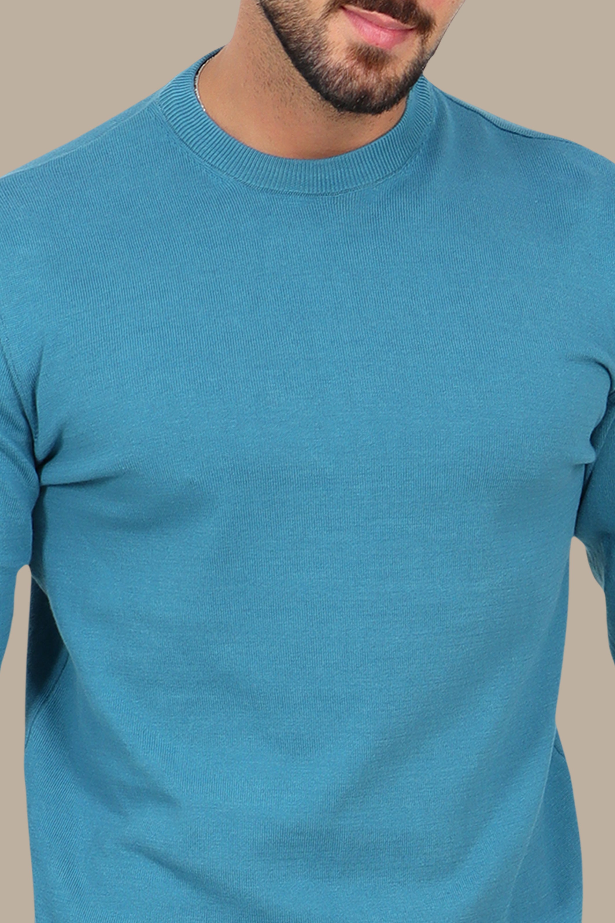 Petrol Round-Neck Sweater