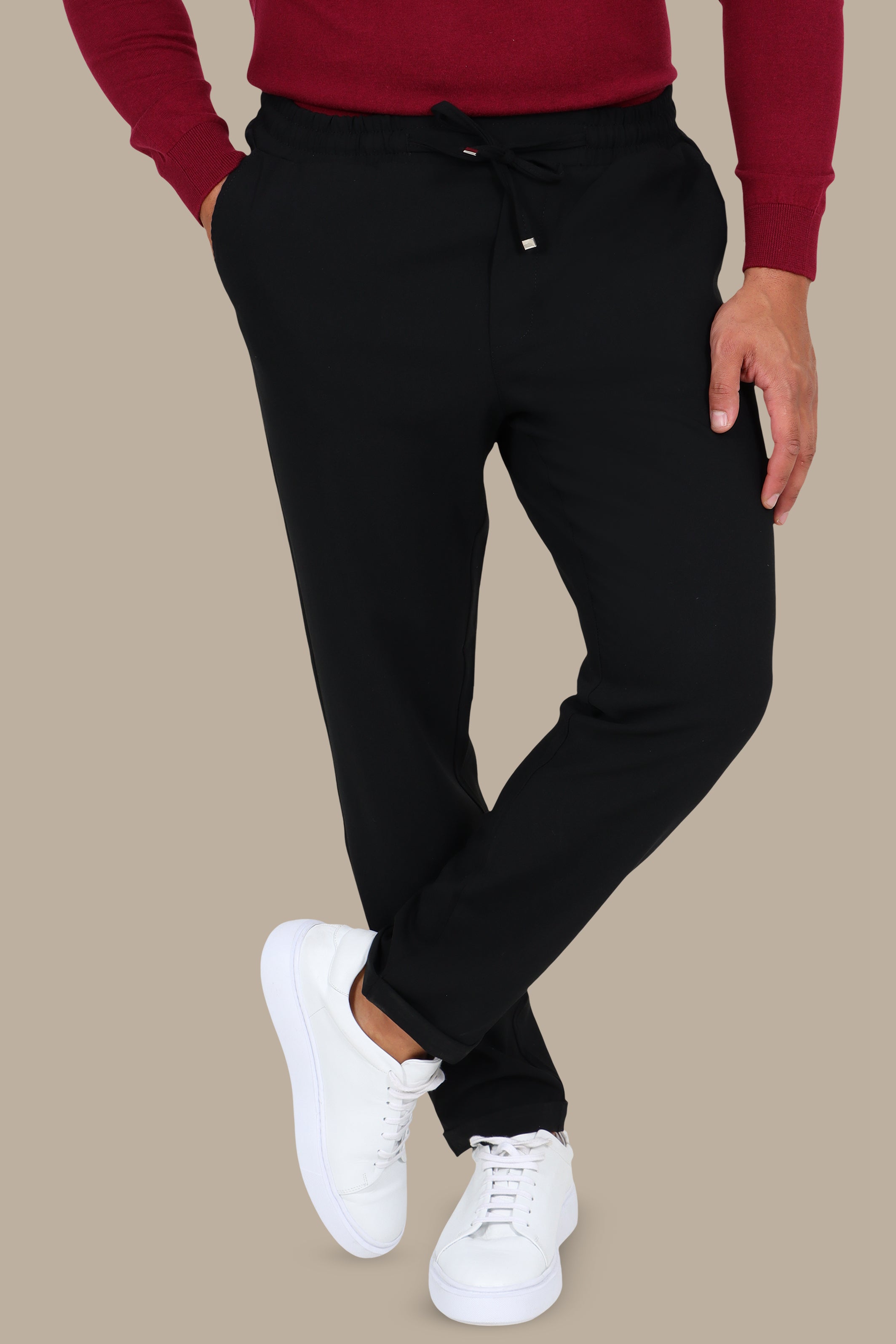Black Refined Slim Jogger