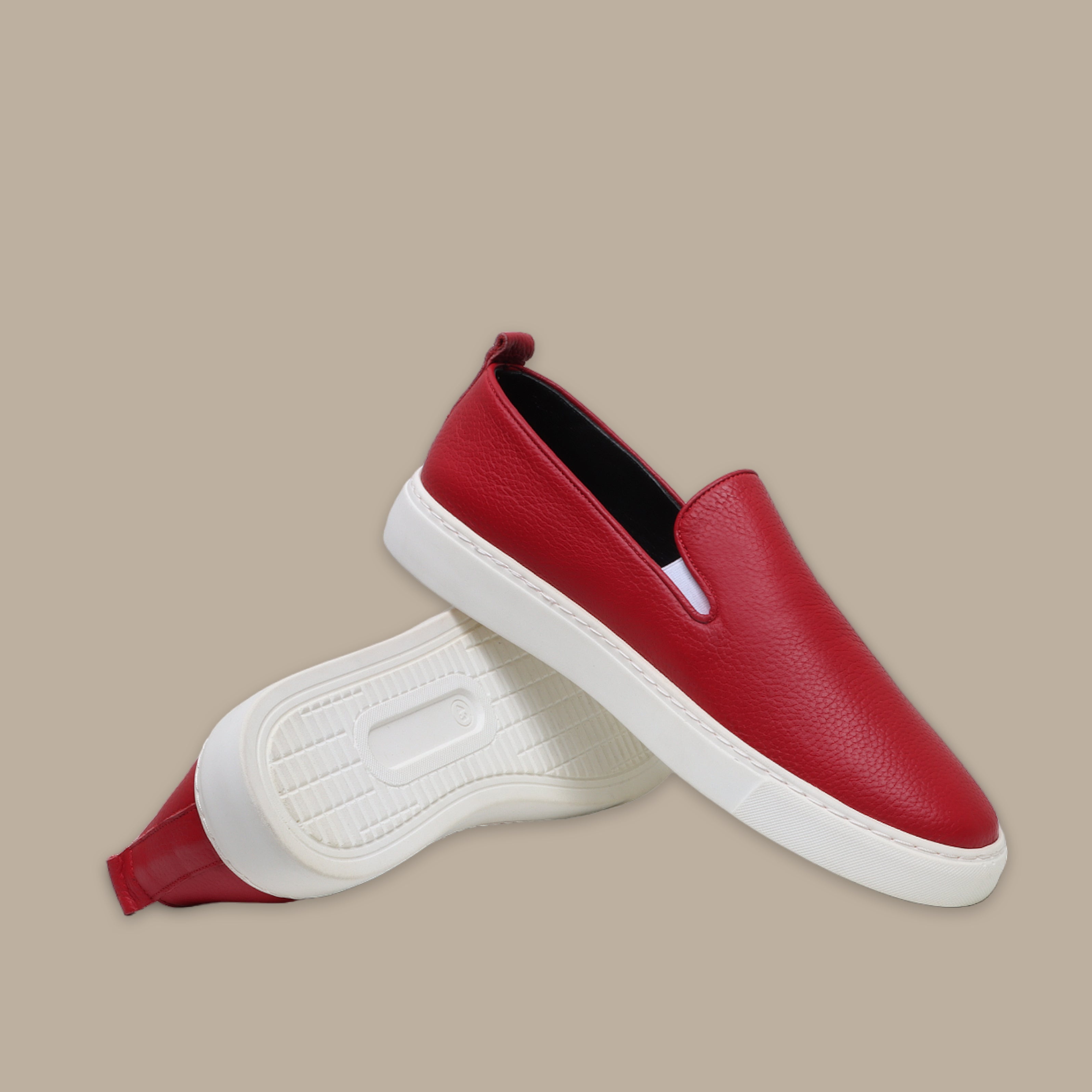 Red Casual Plain Sneakers