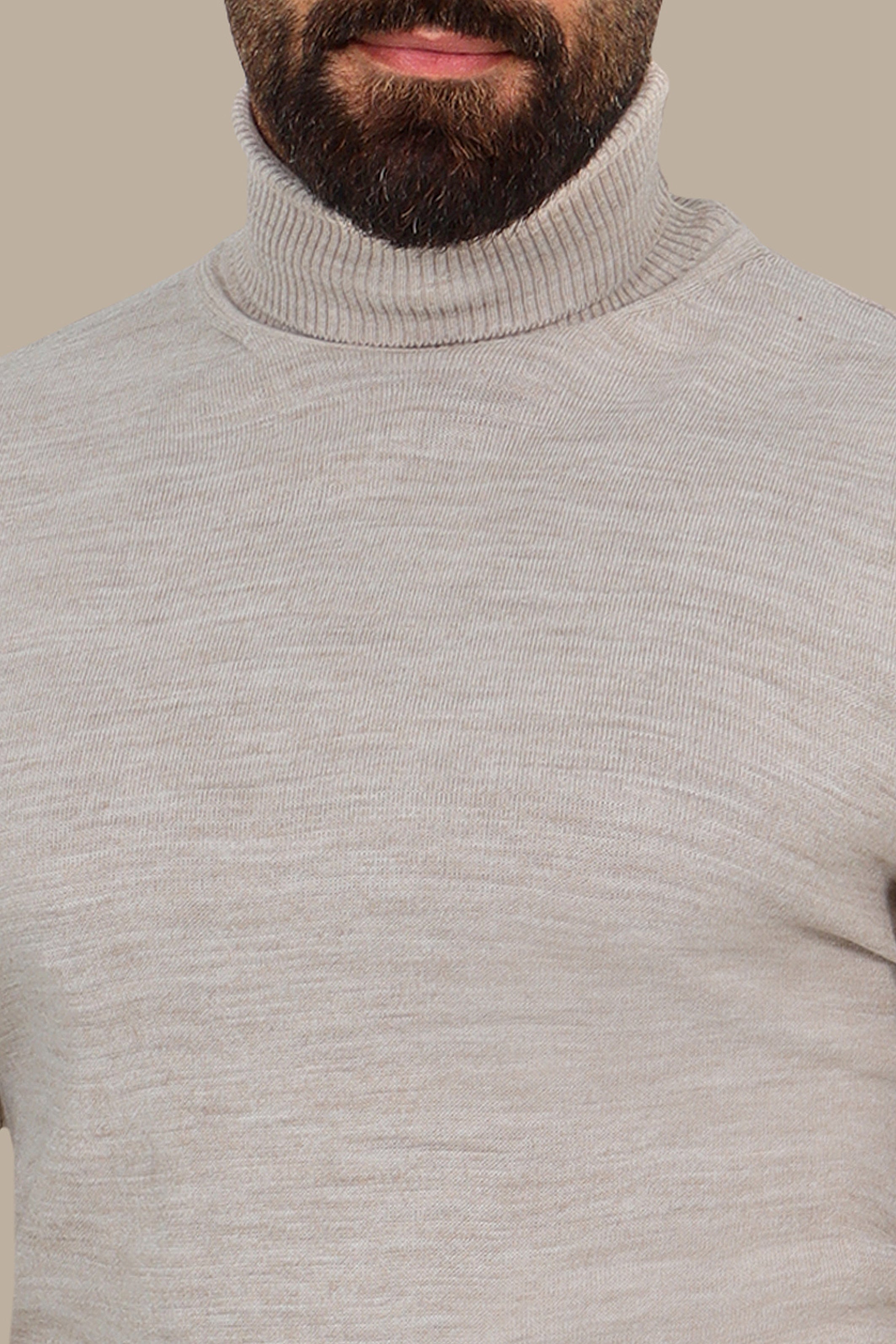 Beige Turtle Neck Sweater