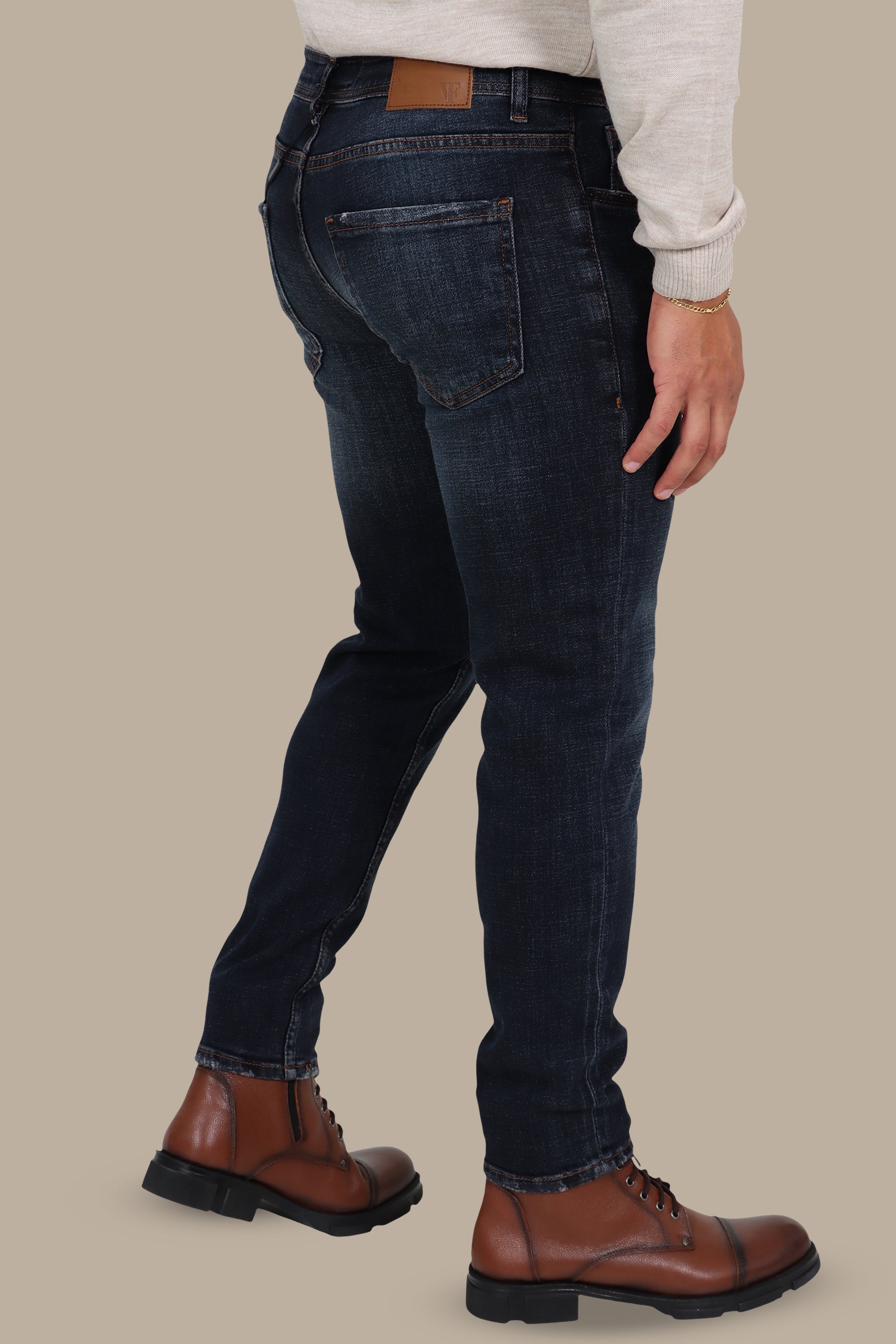 Dark Navy Tie-Dye Slim Jeans