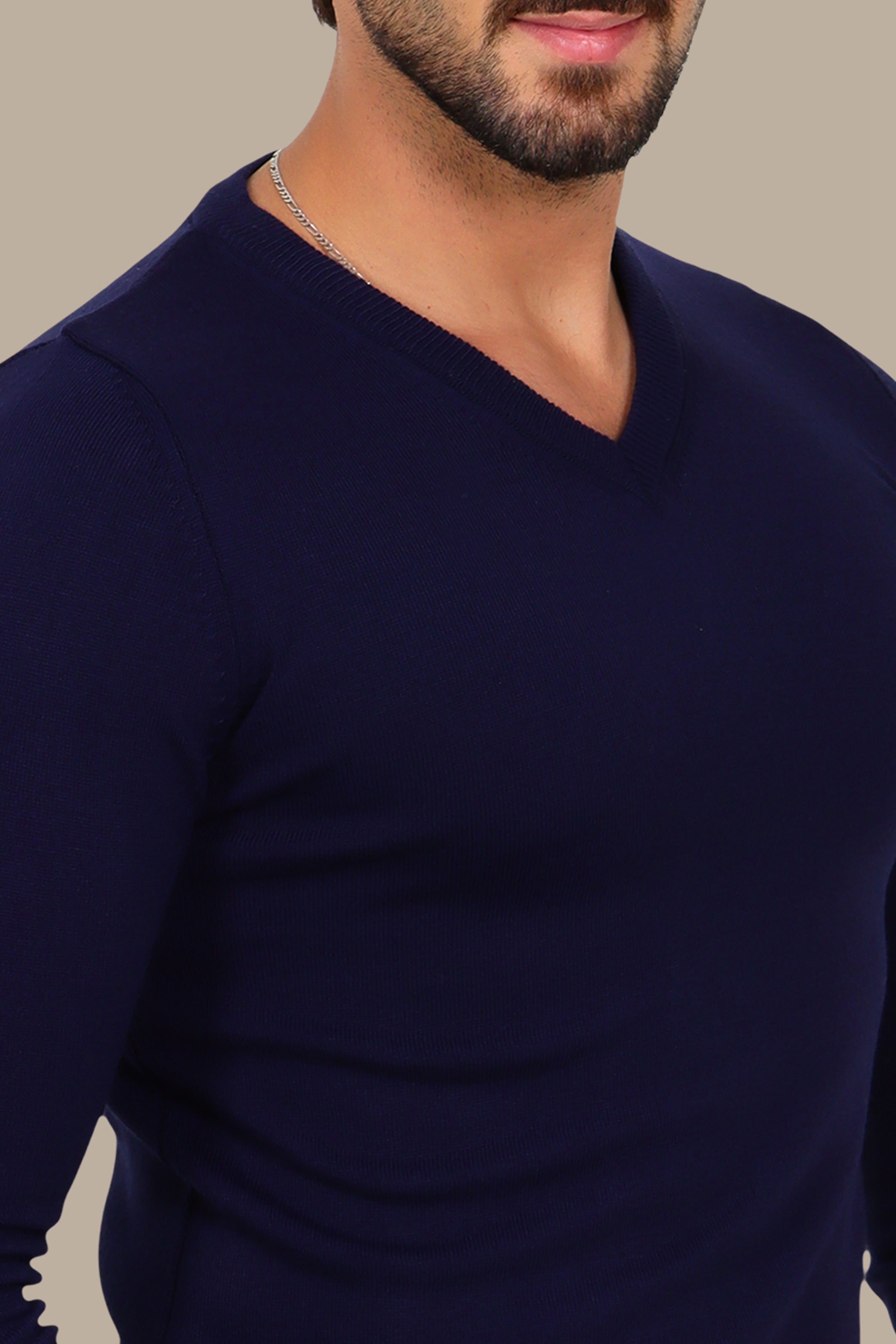 Navy V-Neck Sweater