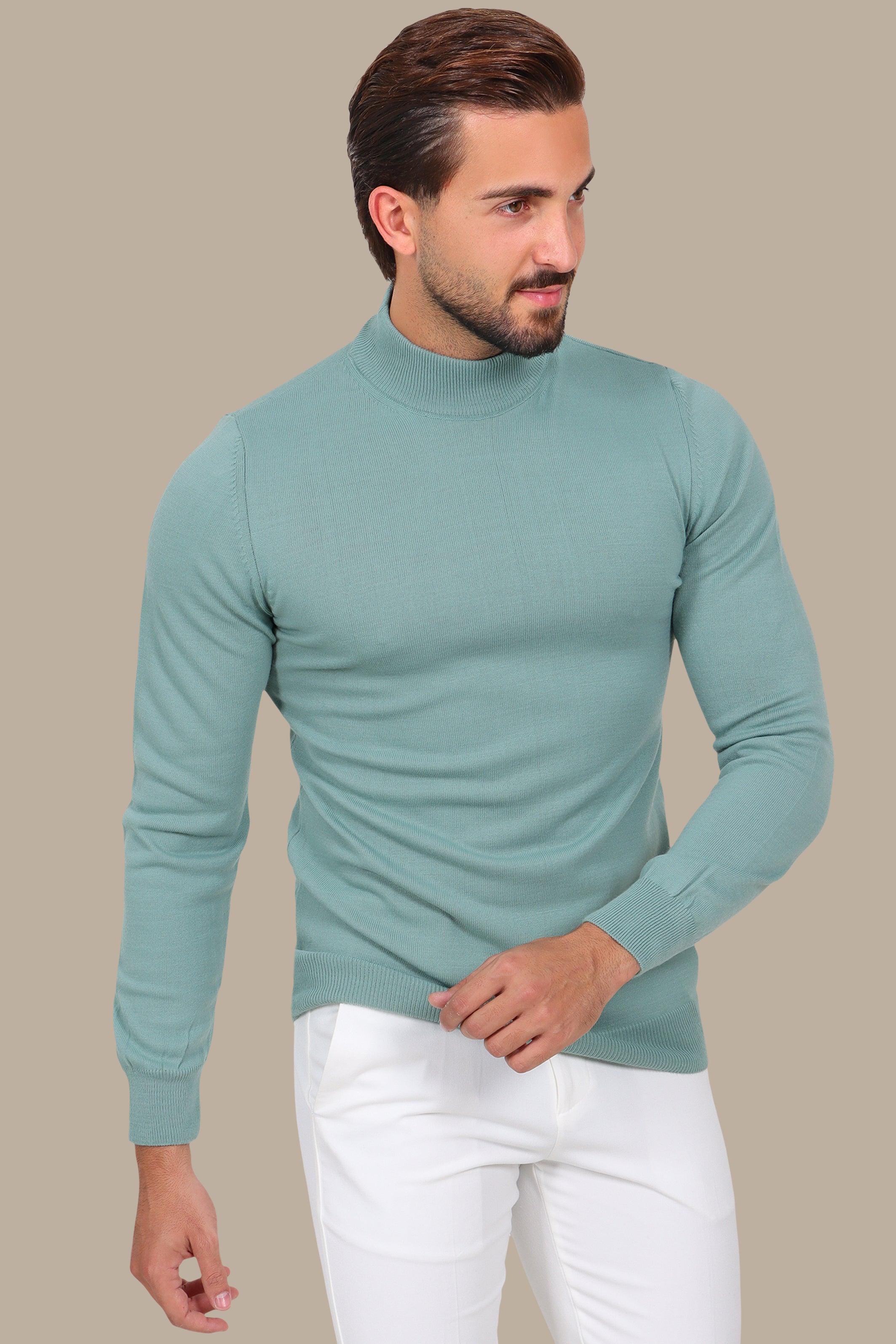 High Neck Sweater Basic Mint