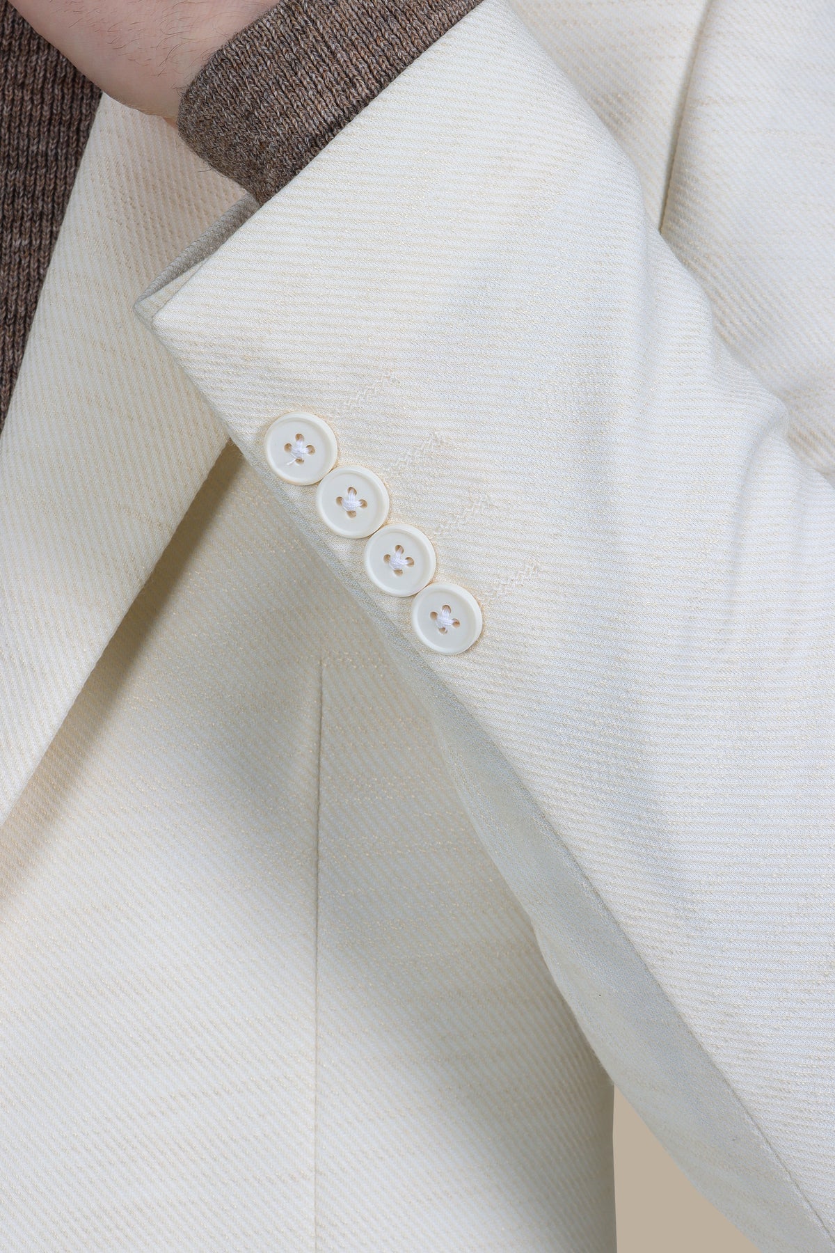 Peak Lapel Blazer Patch Pockets Off White