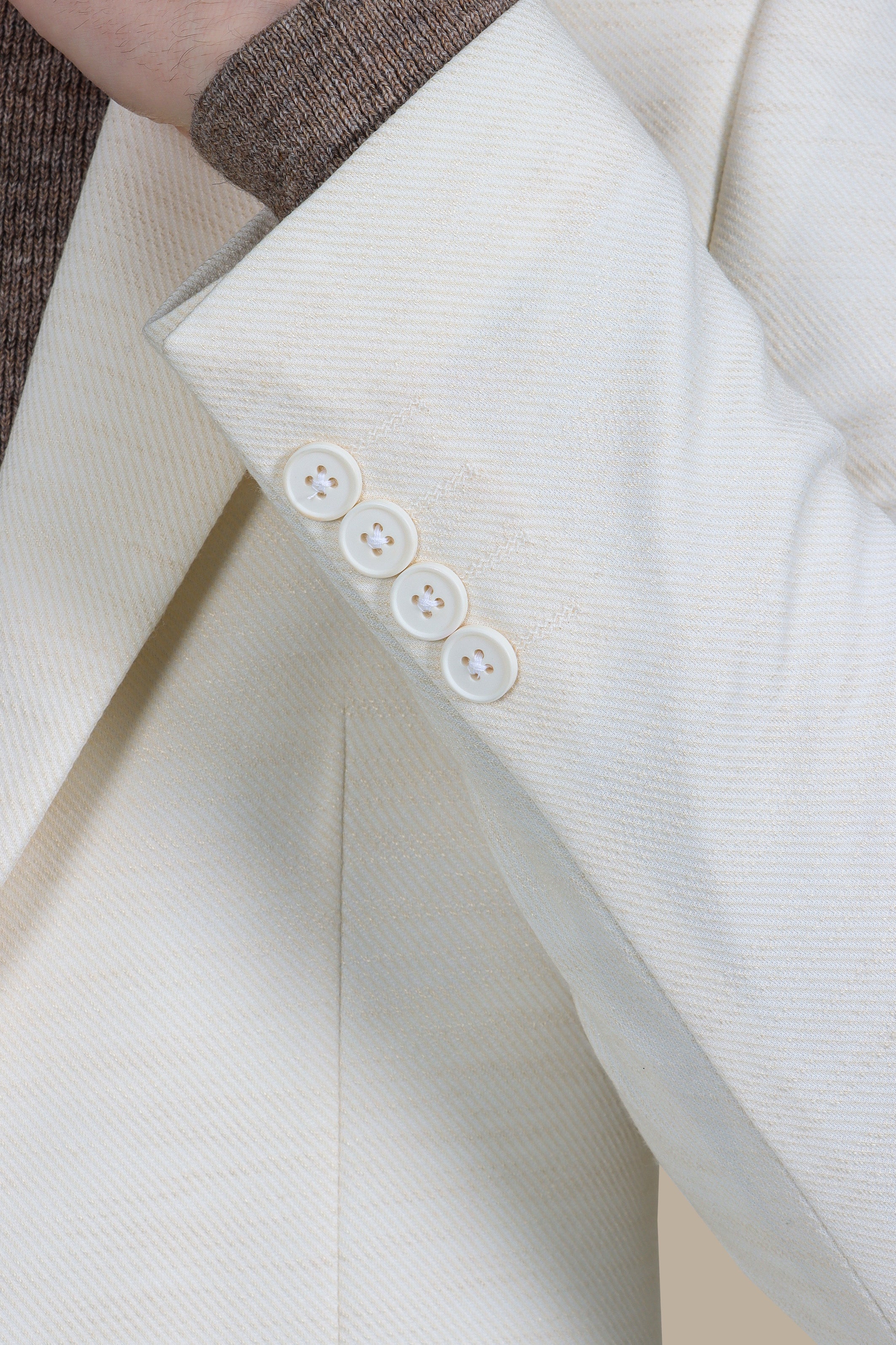 Peak Lapel Blazer Patch Pockets Off White