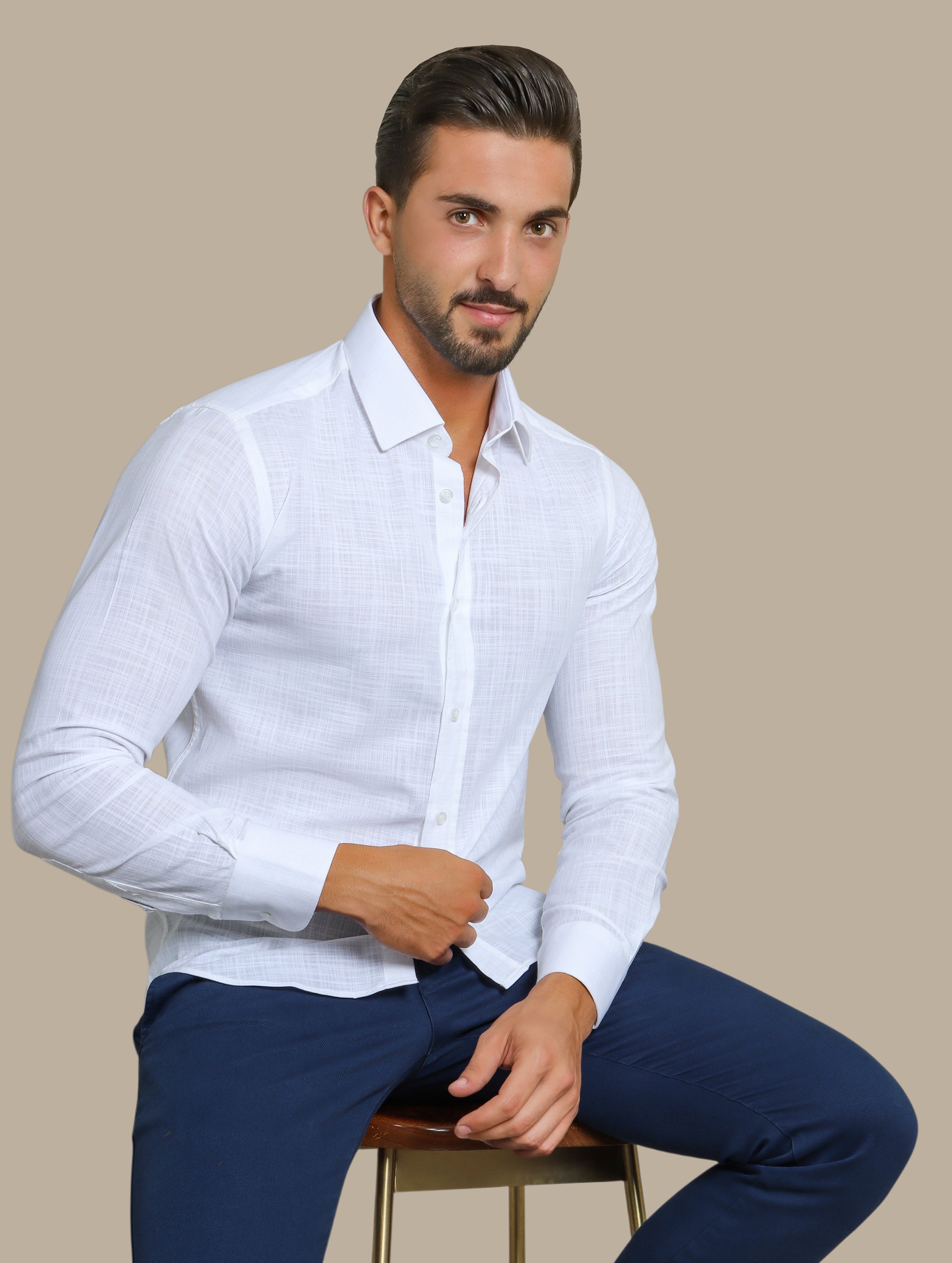 Shirt Linen Slim Fit | Off White