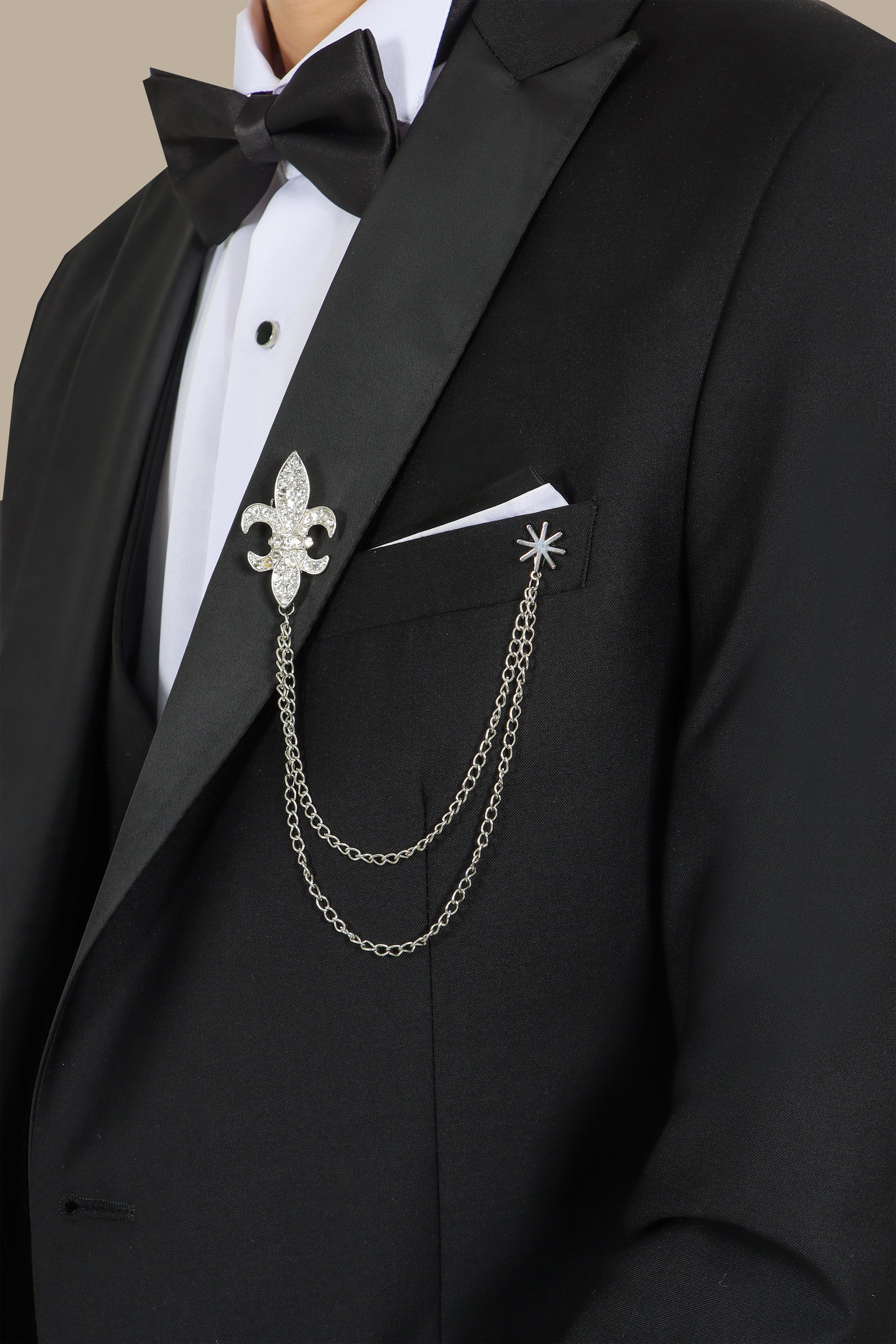 6 Pieces Tuxedo Peak Lapel Black