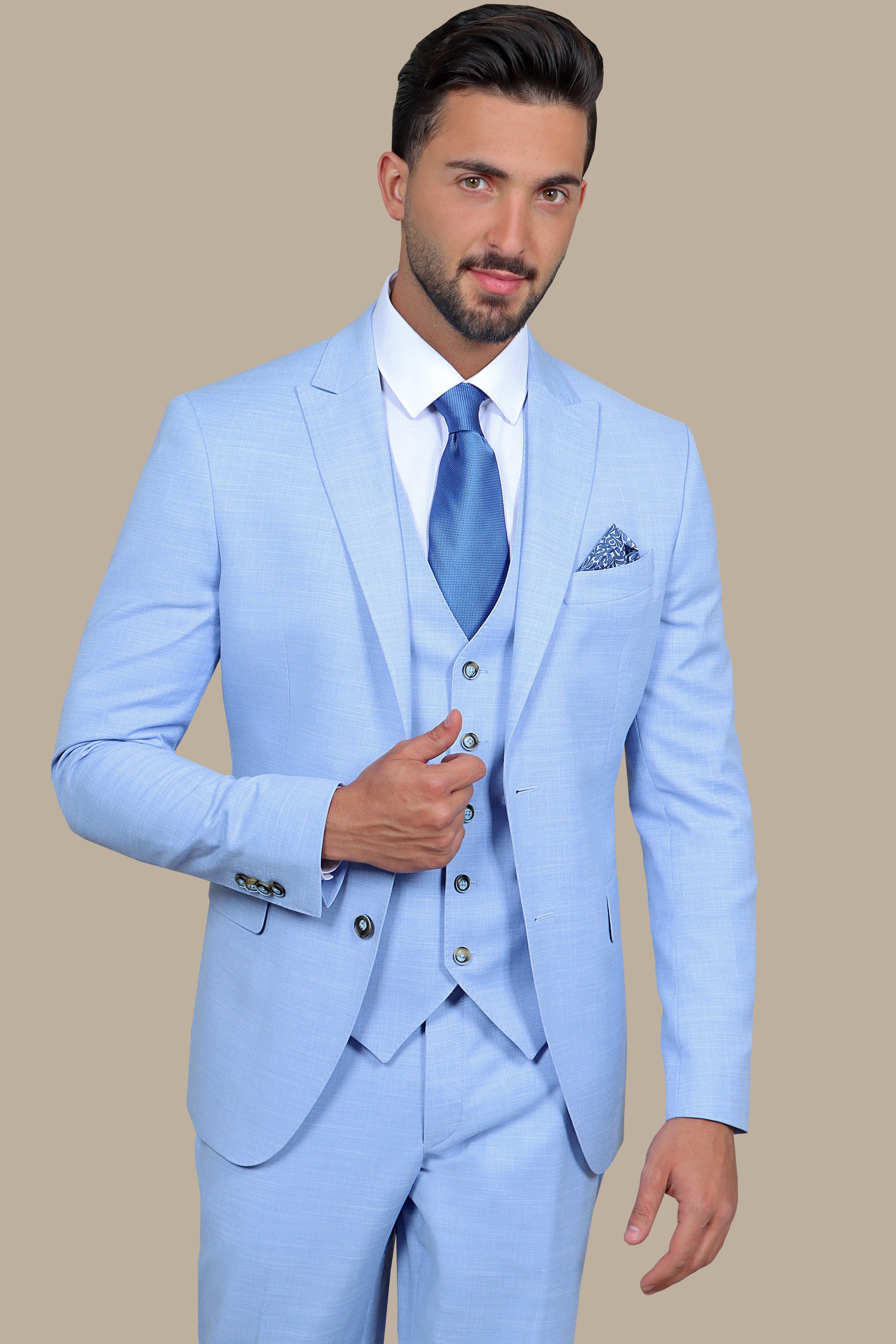 Stylish Comfort: Suit Fila Fil Lycra 3-Piece Set in Light Blue