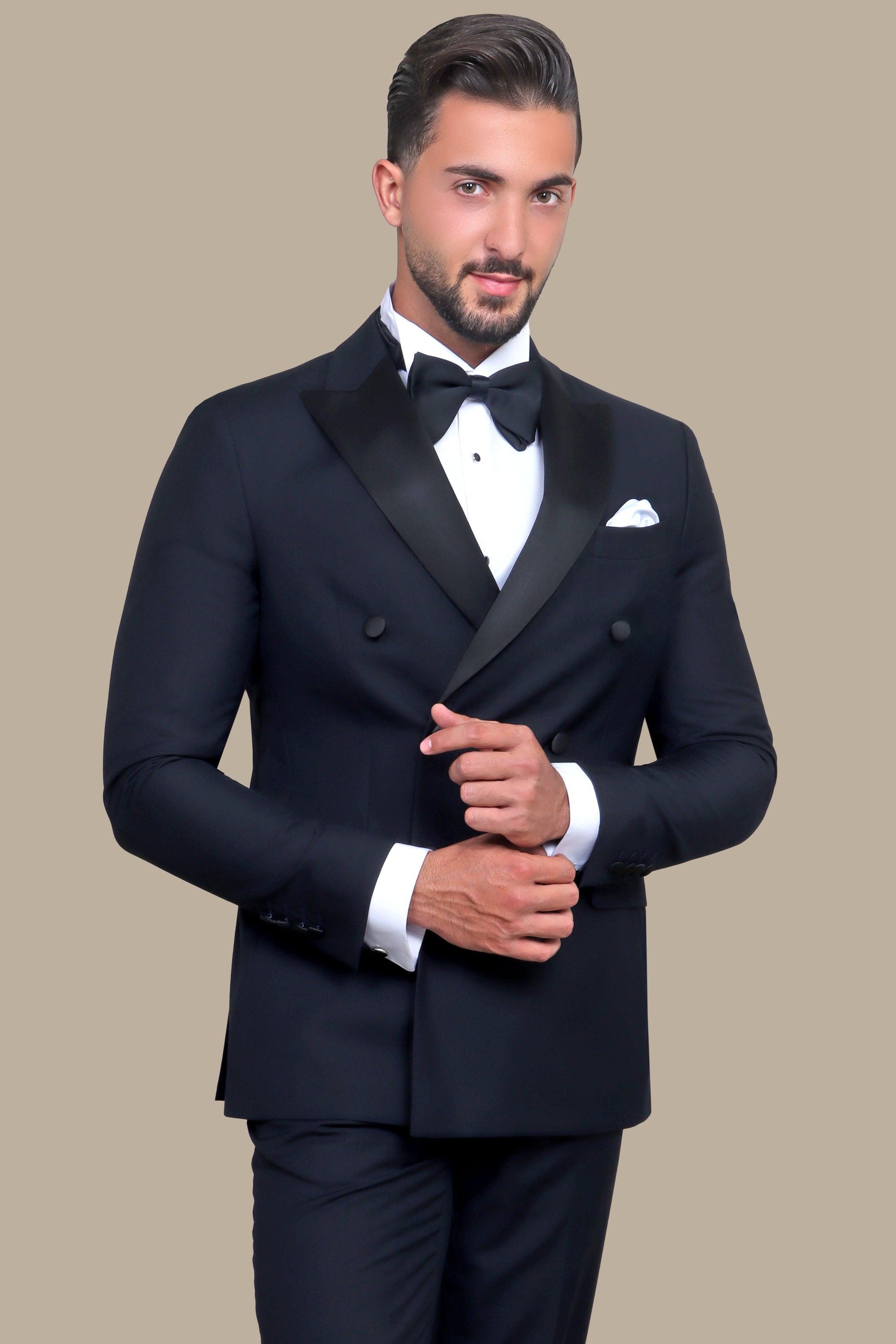 Navy Double-Breasted Elegance: A Timeless Statement