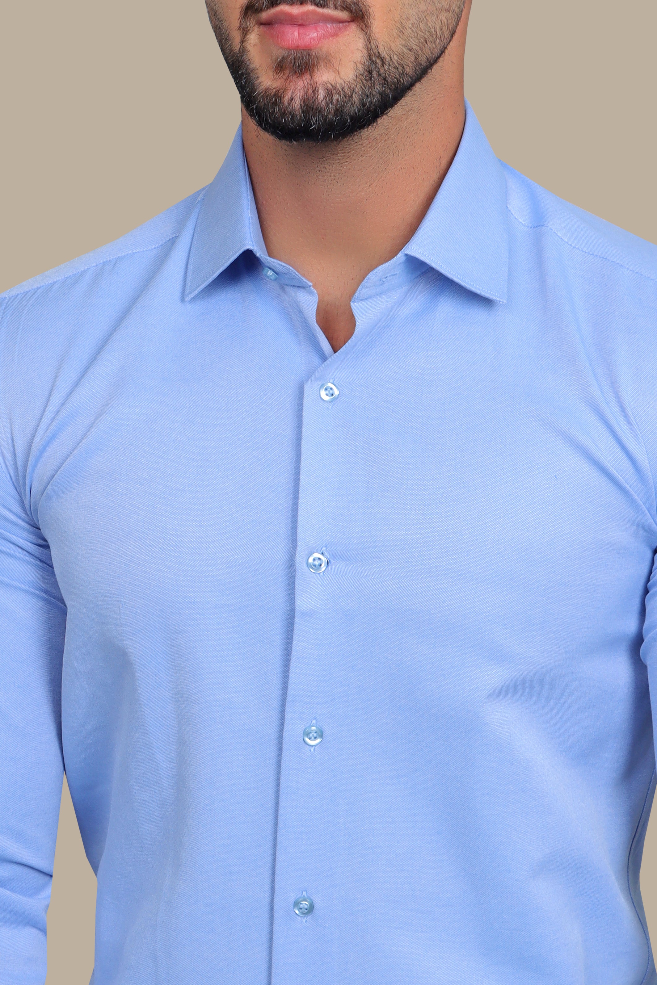 Dark Blue Chambray Slim Fit Shirt