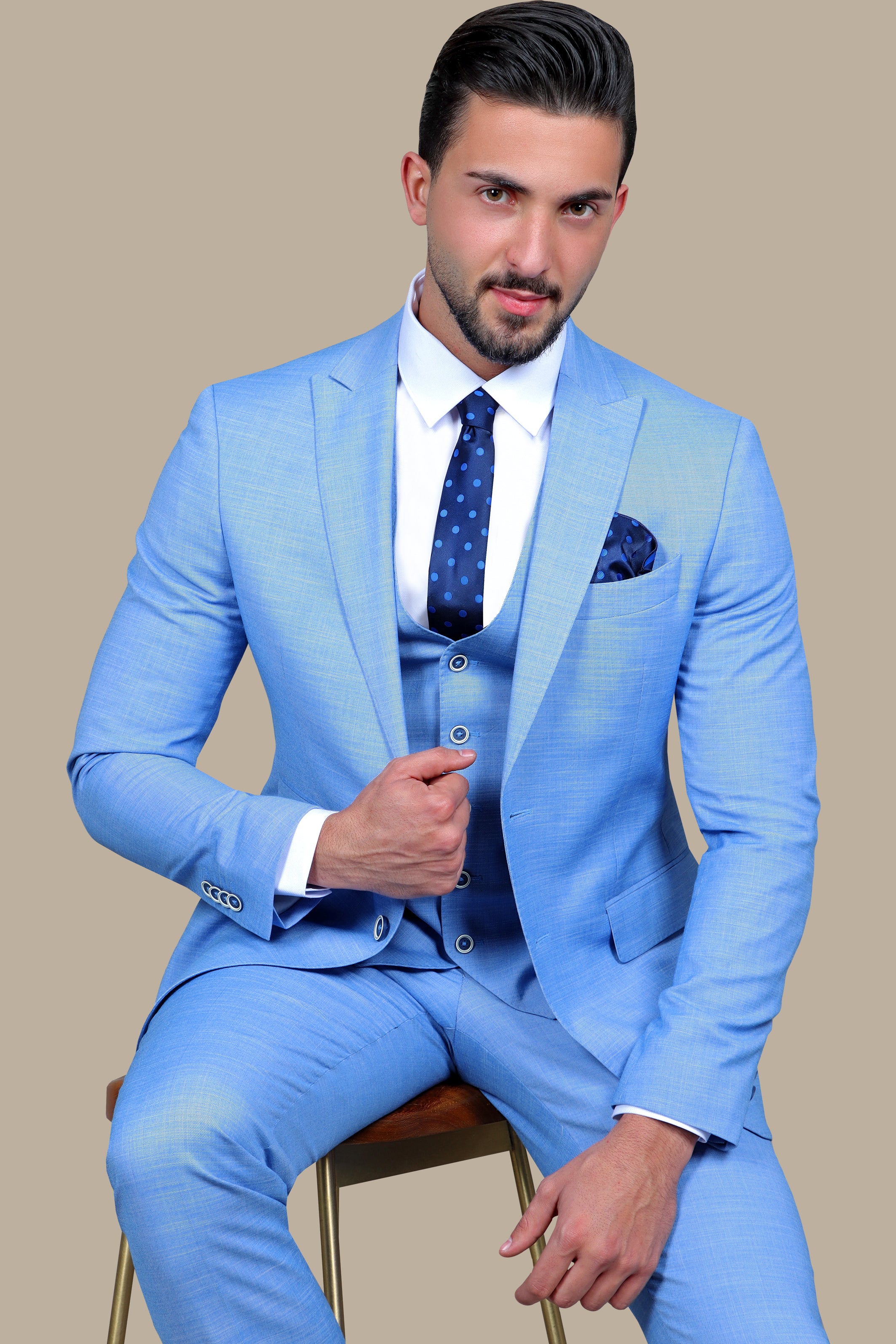 Blue Fila Fil Lycra 3-Piece Suit