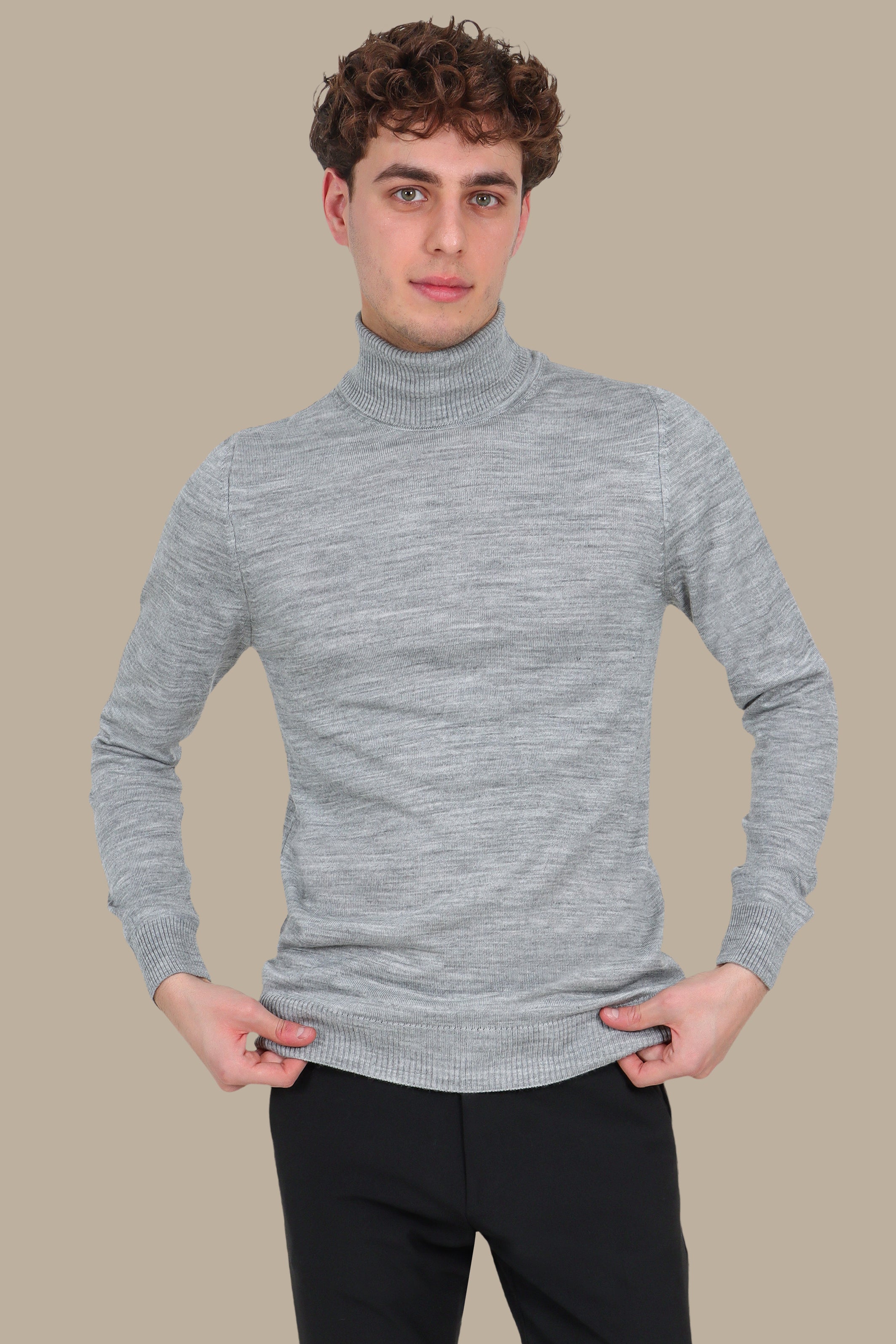 Grey Turtleneck Sweater