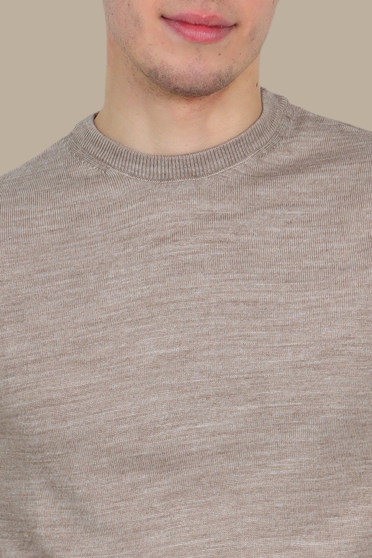 Beige Round Neck Sweater – Basic Essential