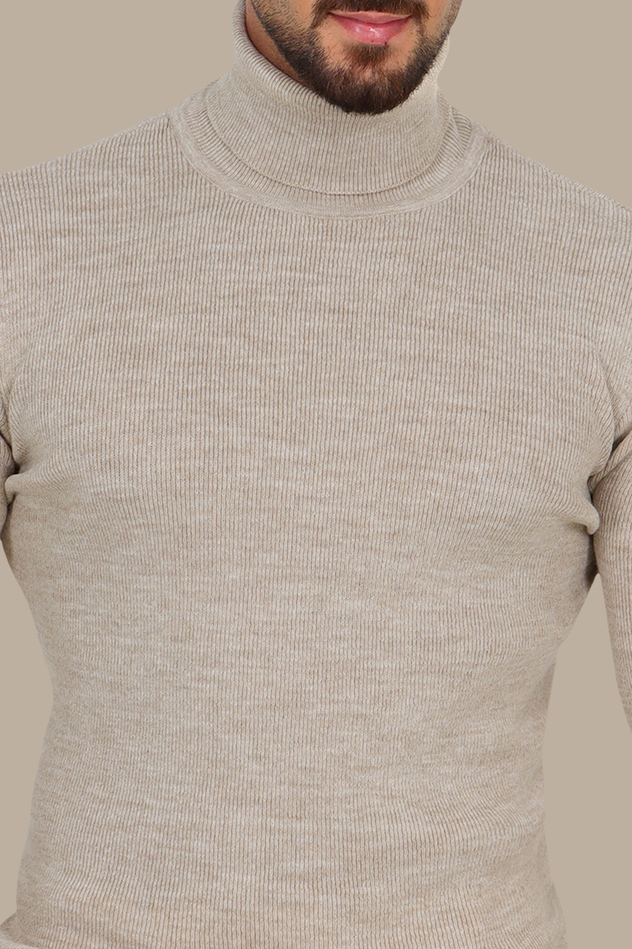 Beige Turtle Neck Sweater