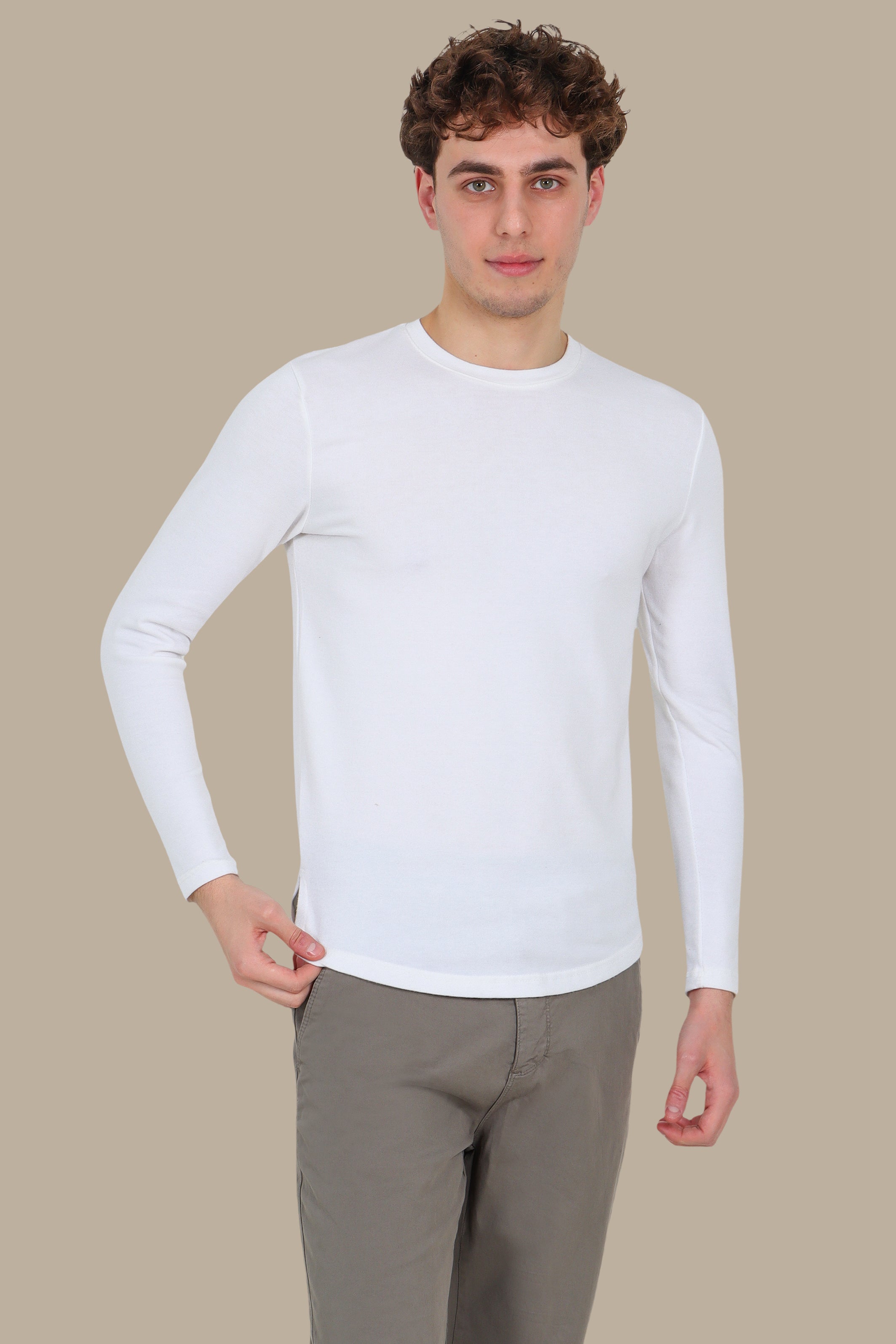 White Long Sleeve Top with Back Wings Print