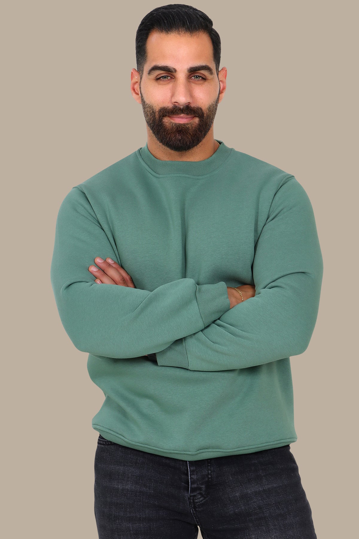 Oversized Aqua Sweatshirt in Soft Basic Finish