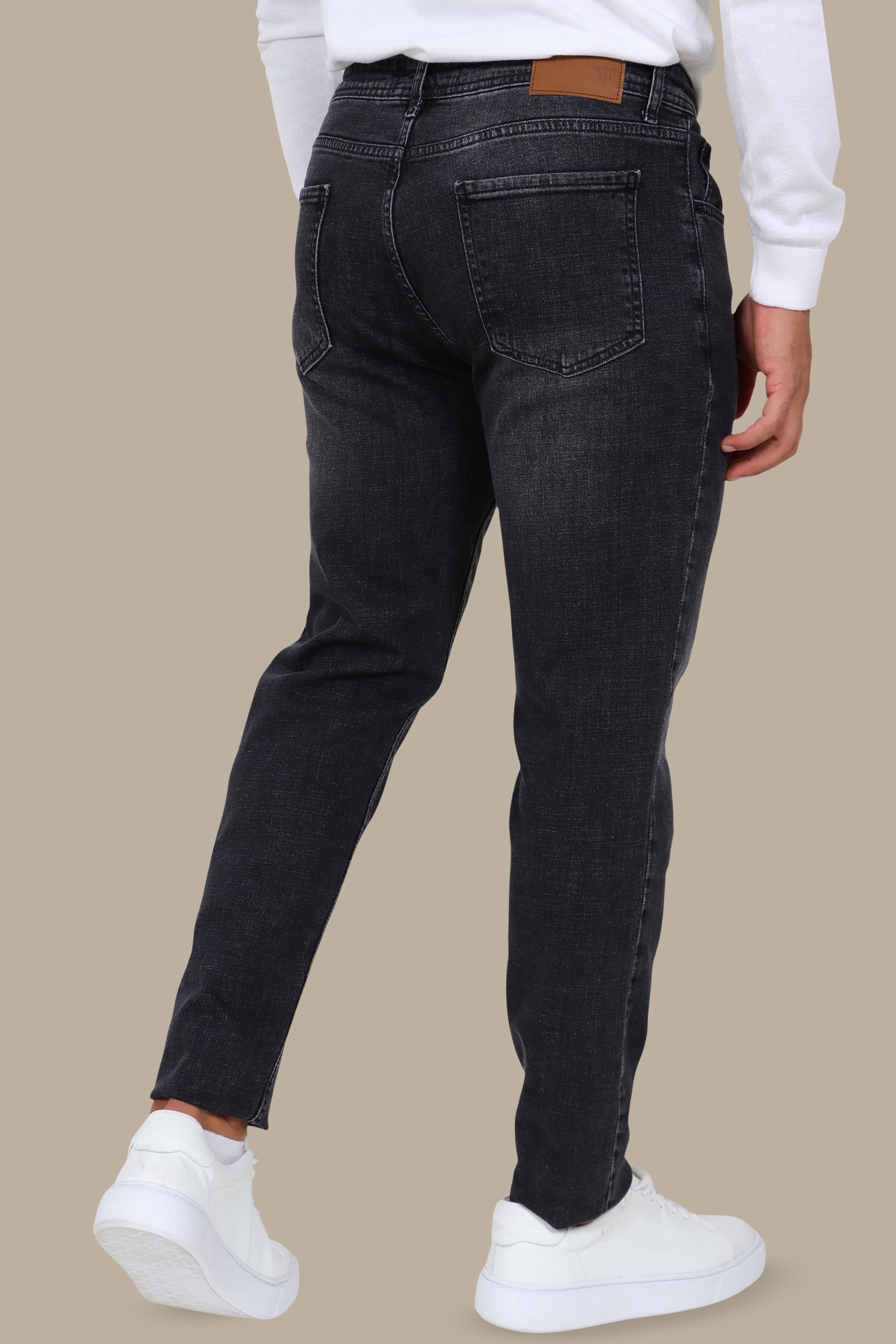 Tie-Dye Semi Regular Jeans in Dark Grey