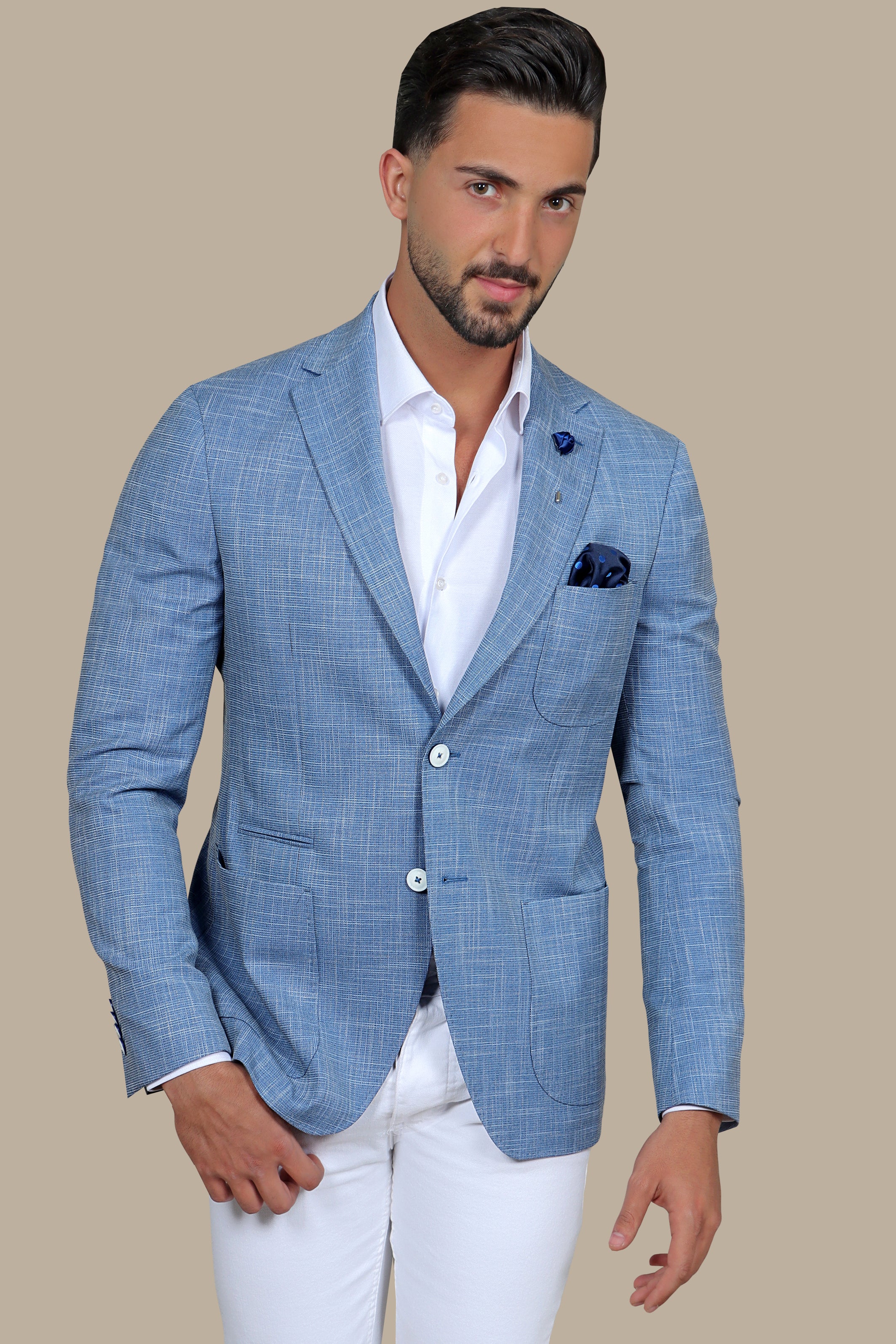 Petrol Slim Fit Blazer with Notch Lapel