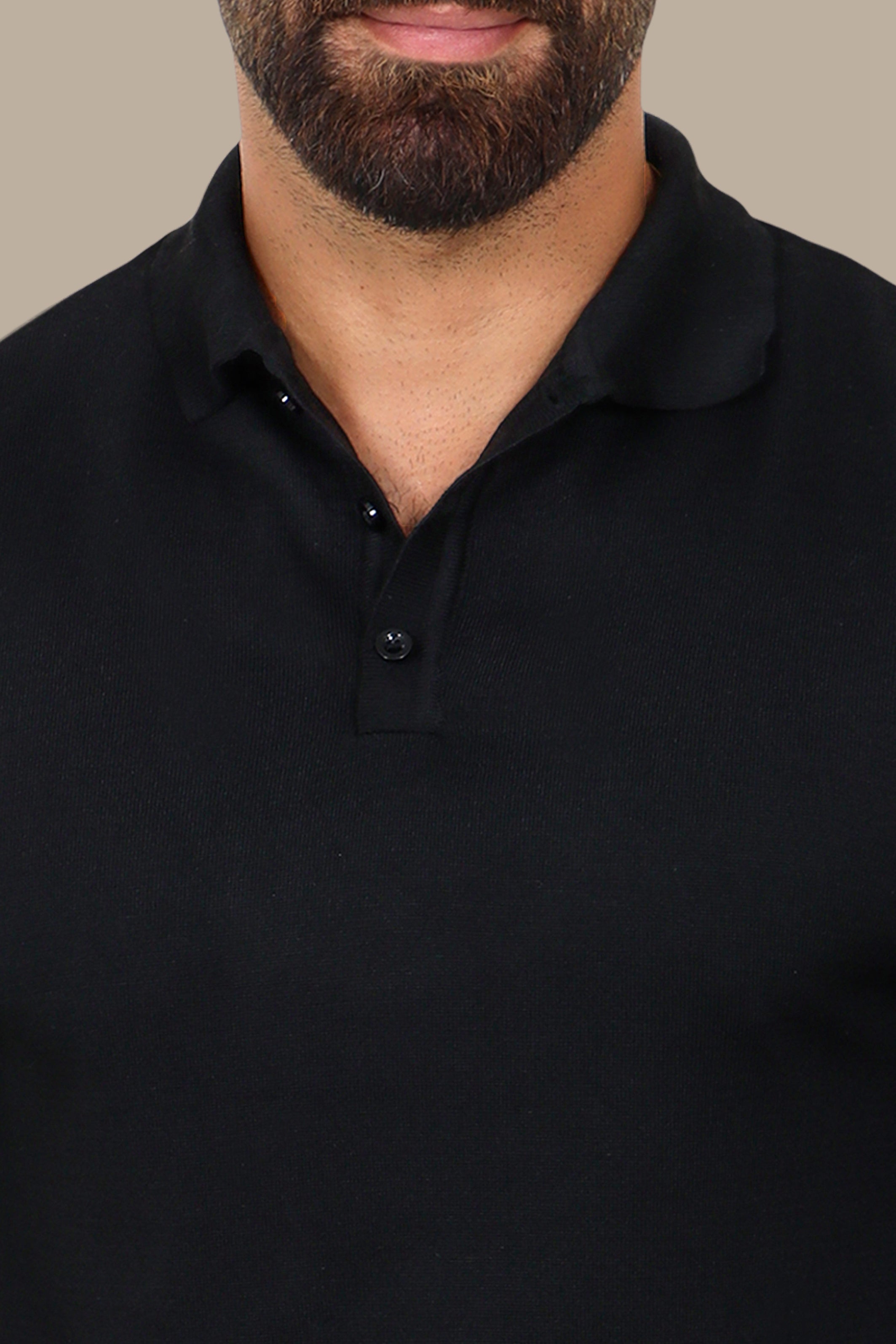 Mercerized Polo Plain Black