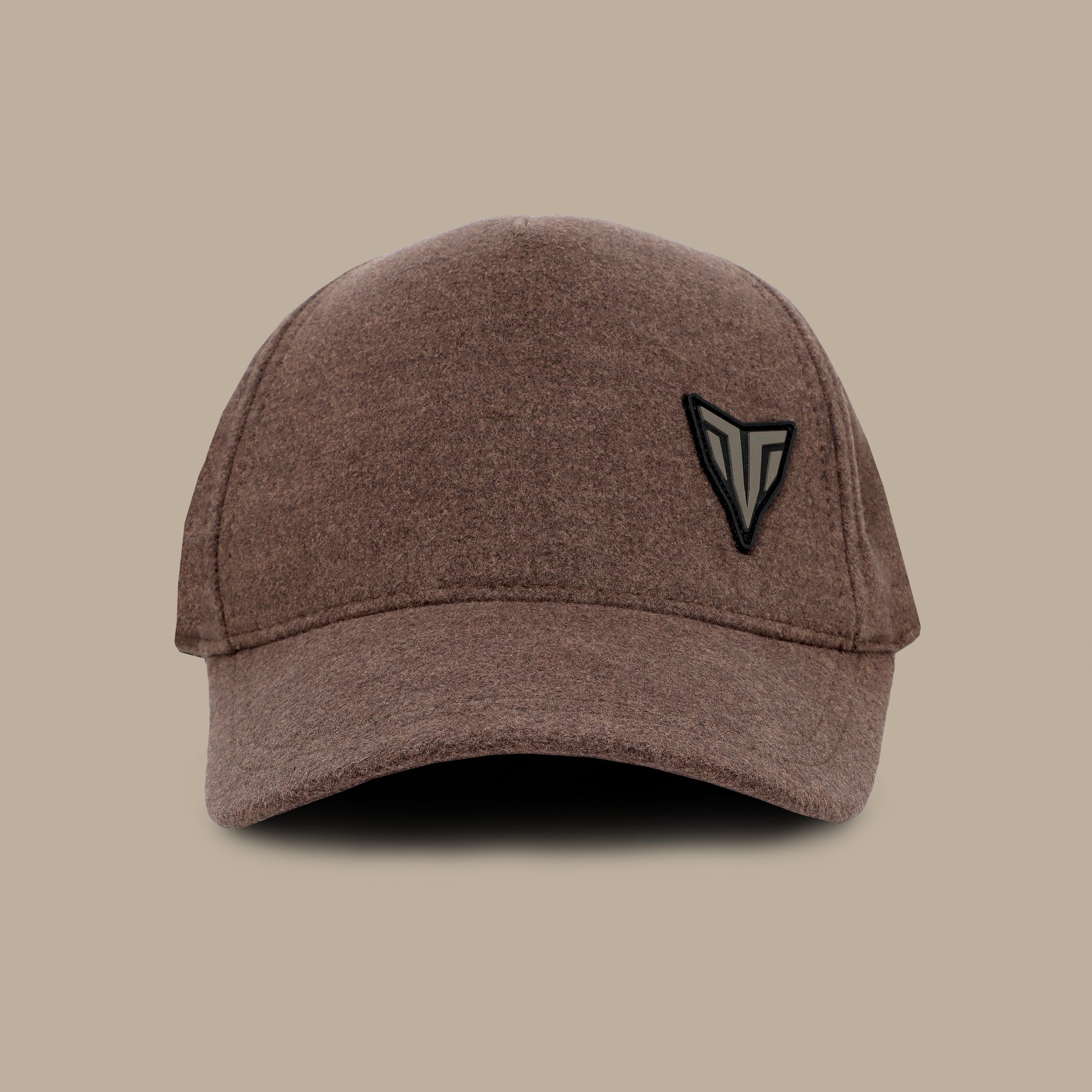 Light Brown Wool Cap: Patch Print Arrow