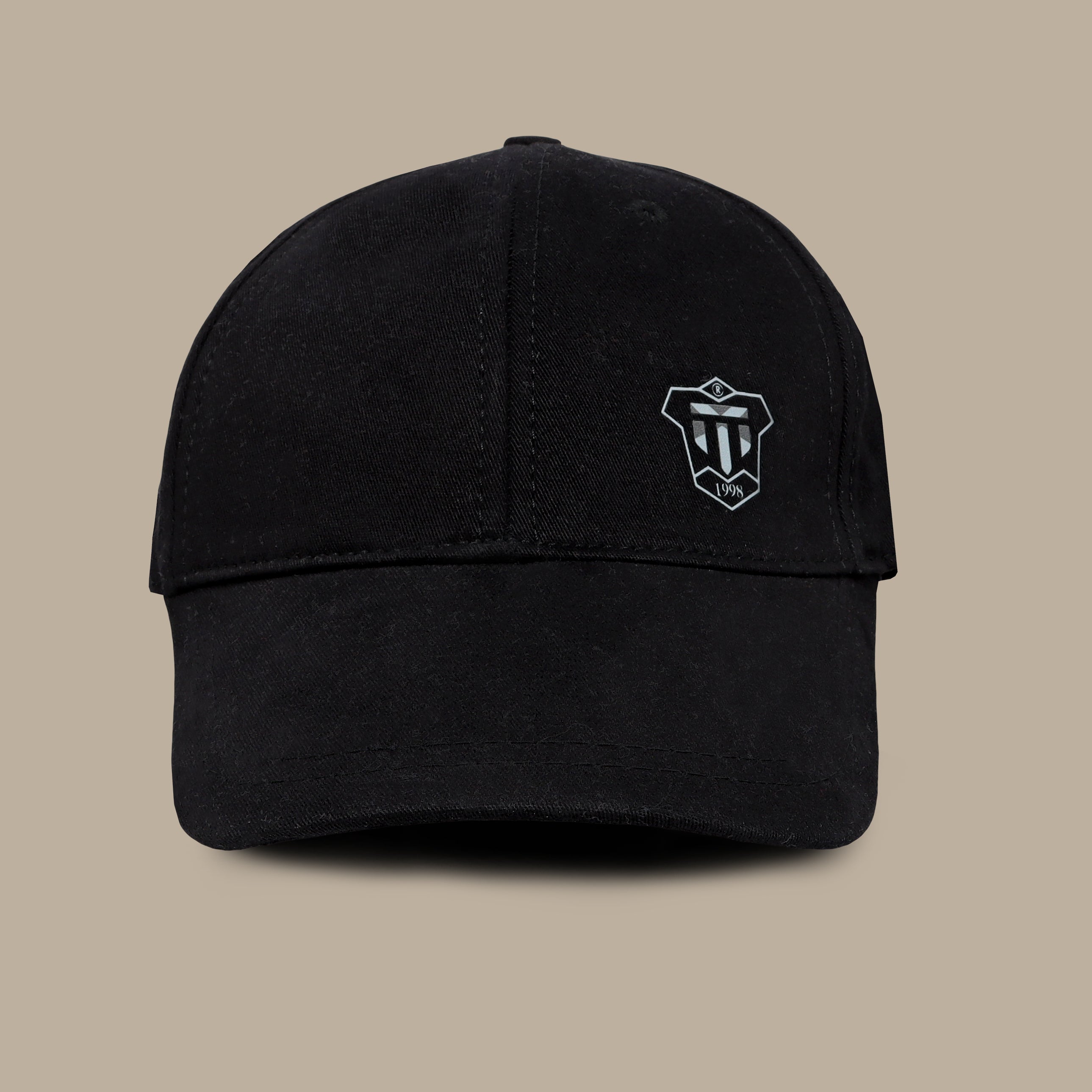 Black Casual Cotton Cap