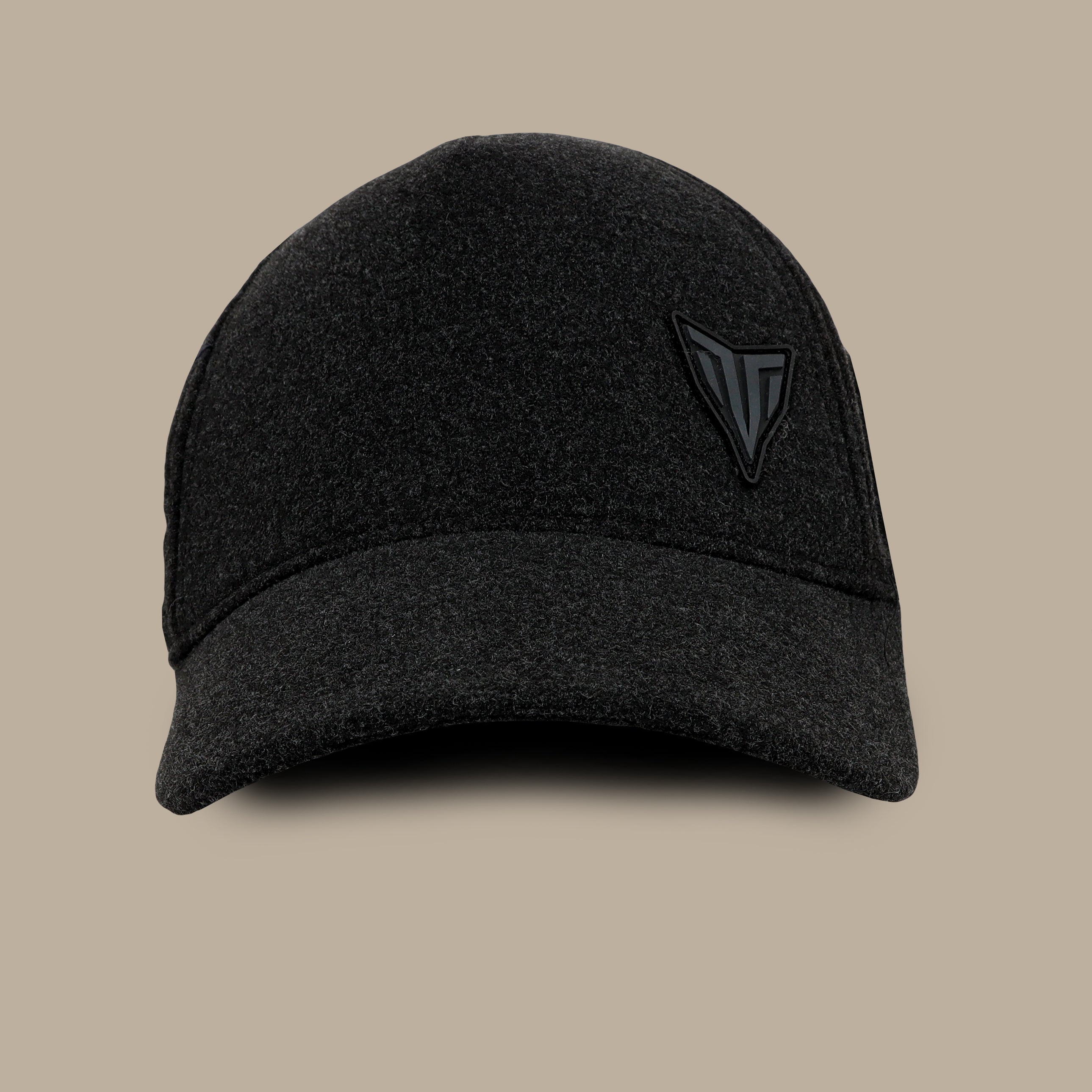 Grey Wool Cap: Patch Print Arrow