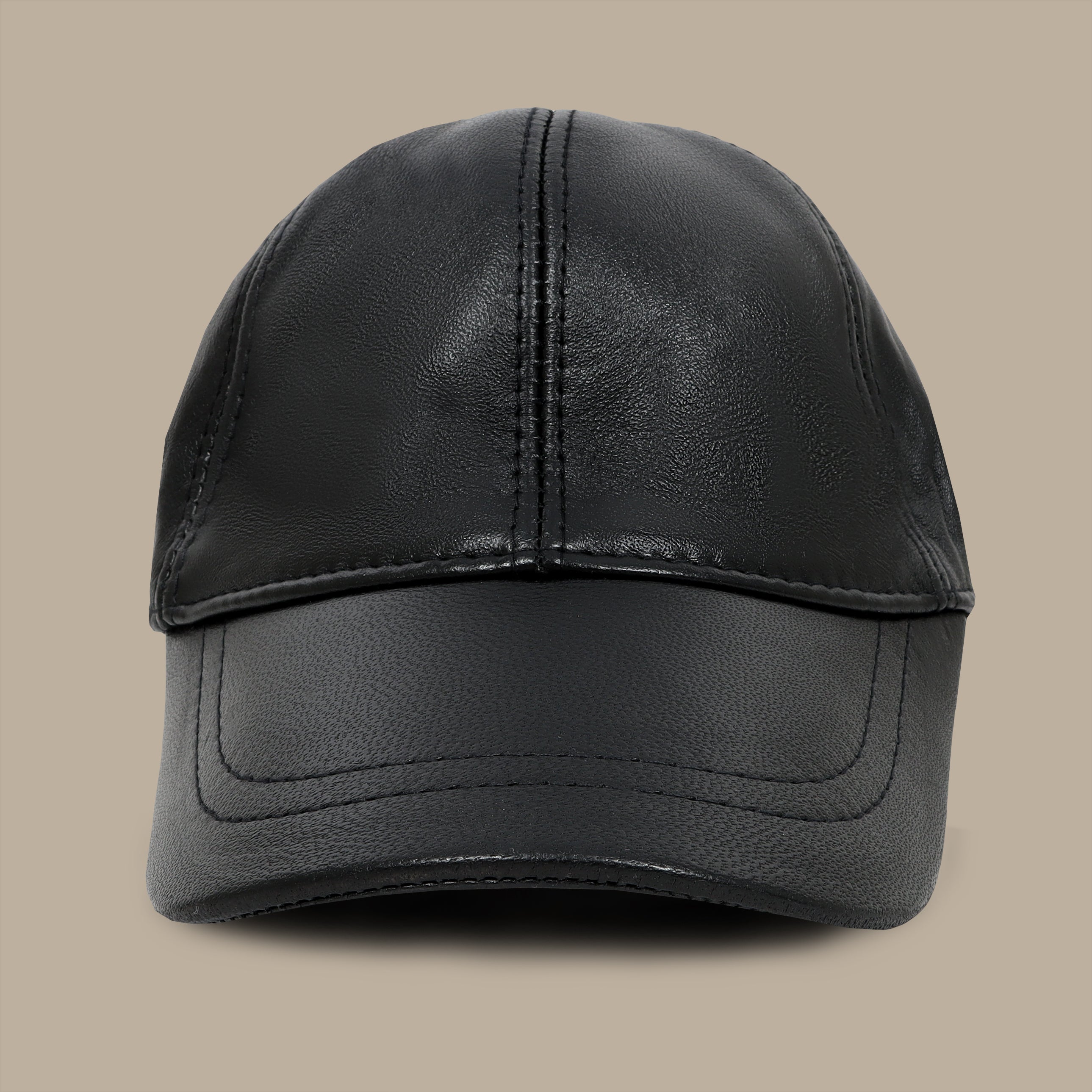 Black Full Leather Cap