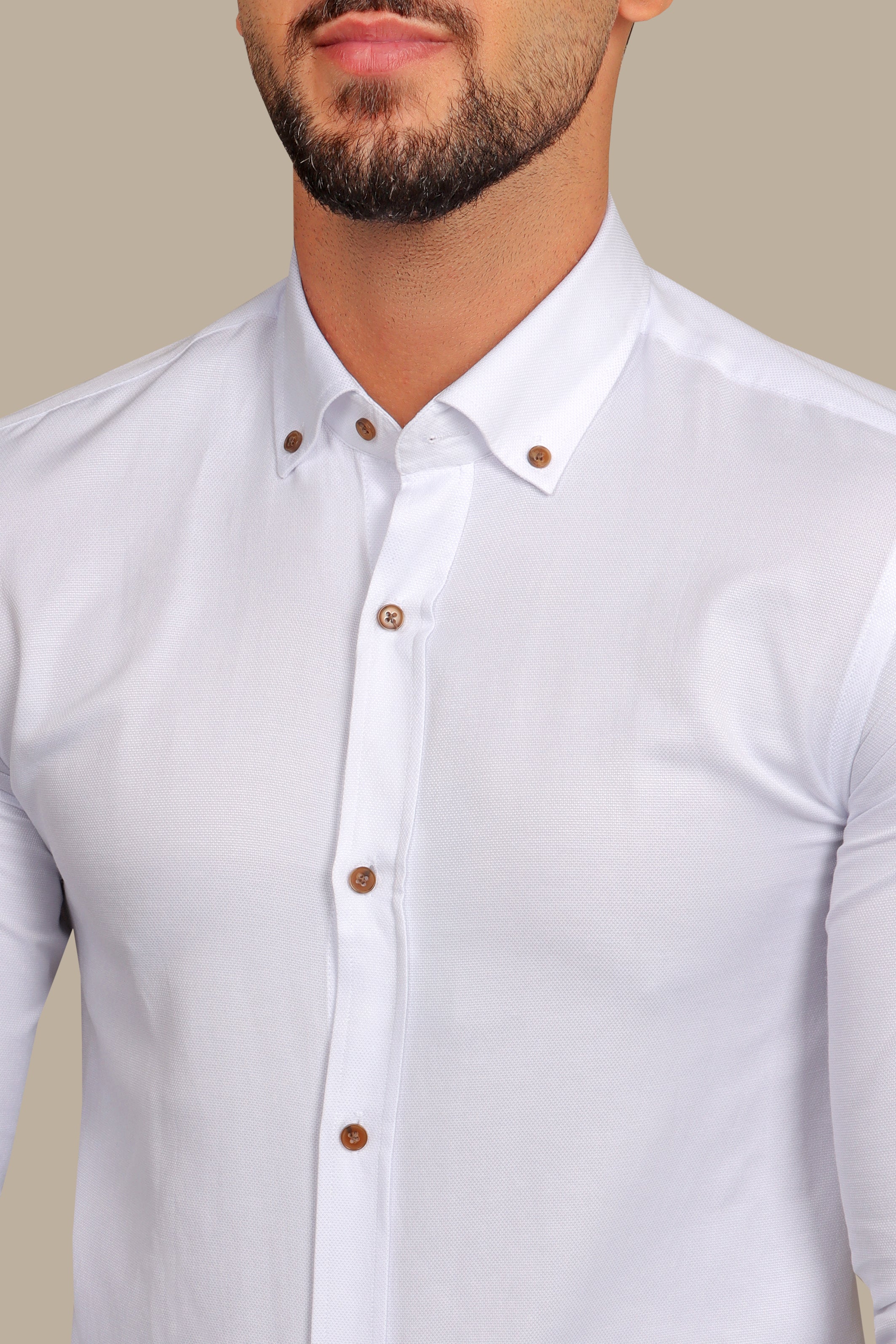 Classic Charm: White Oxford Casual Shirt