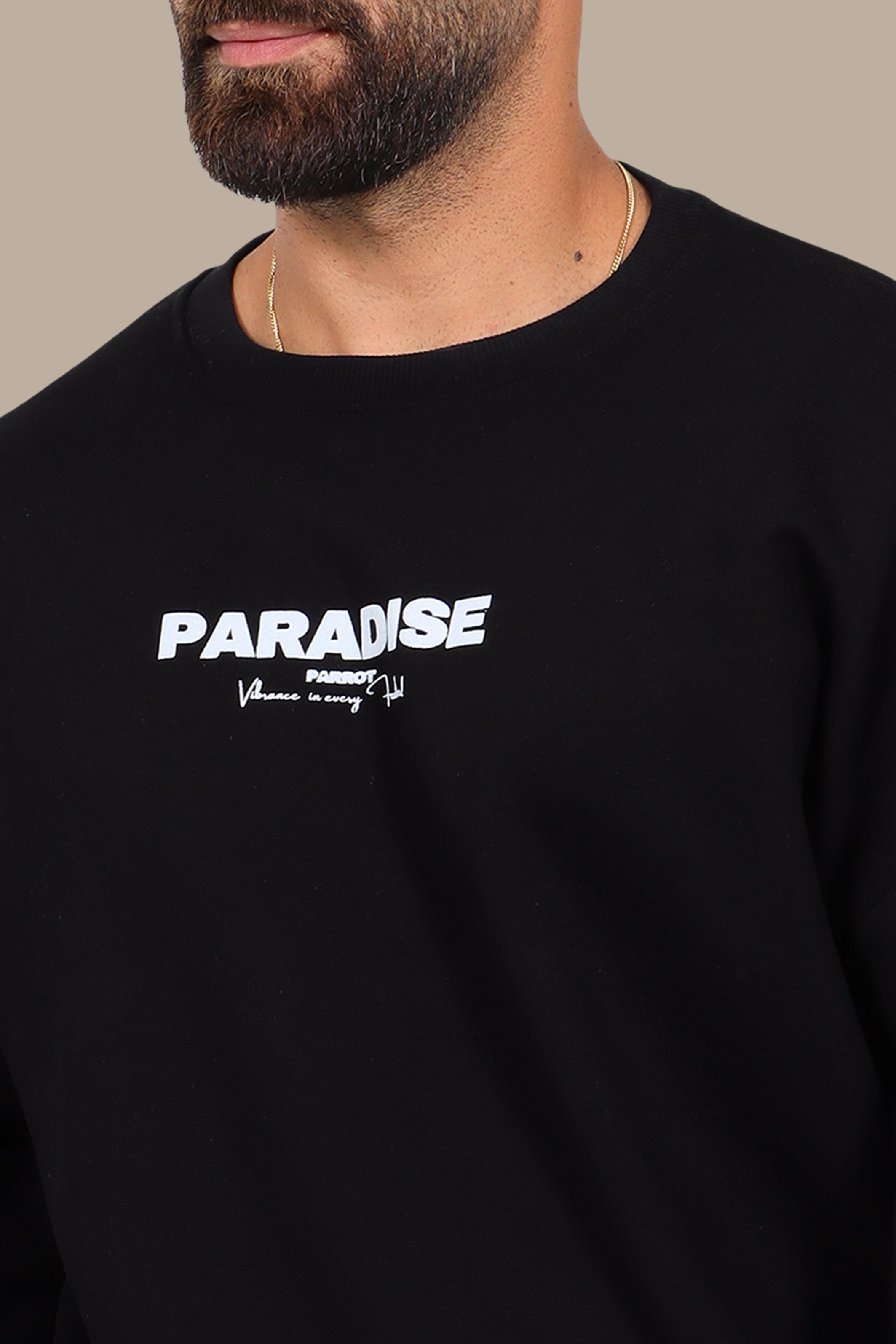 Paradise Parrot Black Sweatshirt