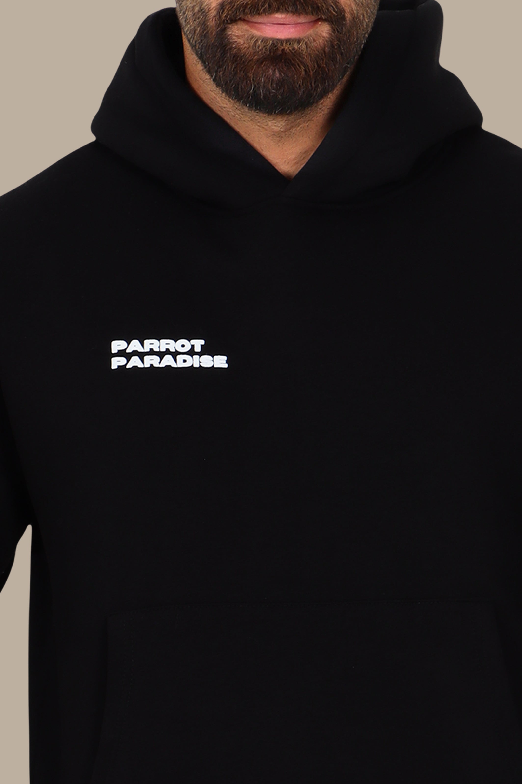 Black Parrot Paradise Graphic Hoodie