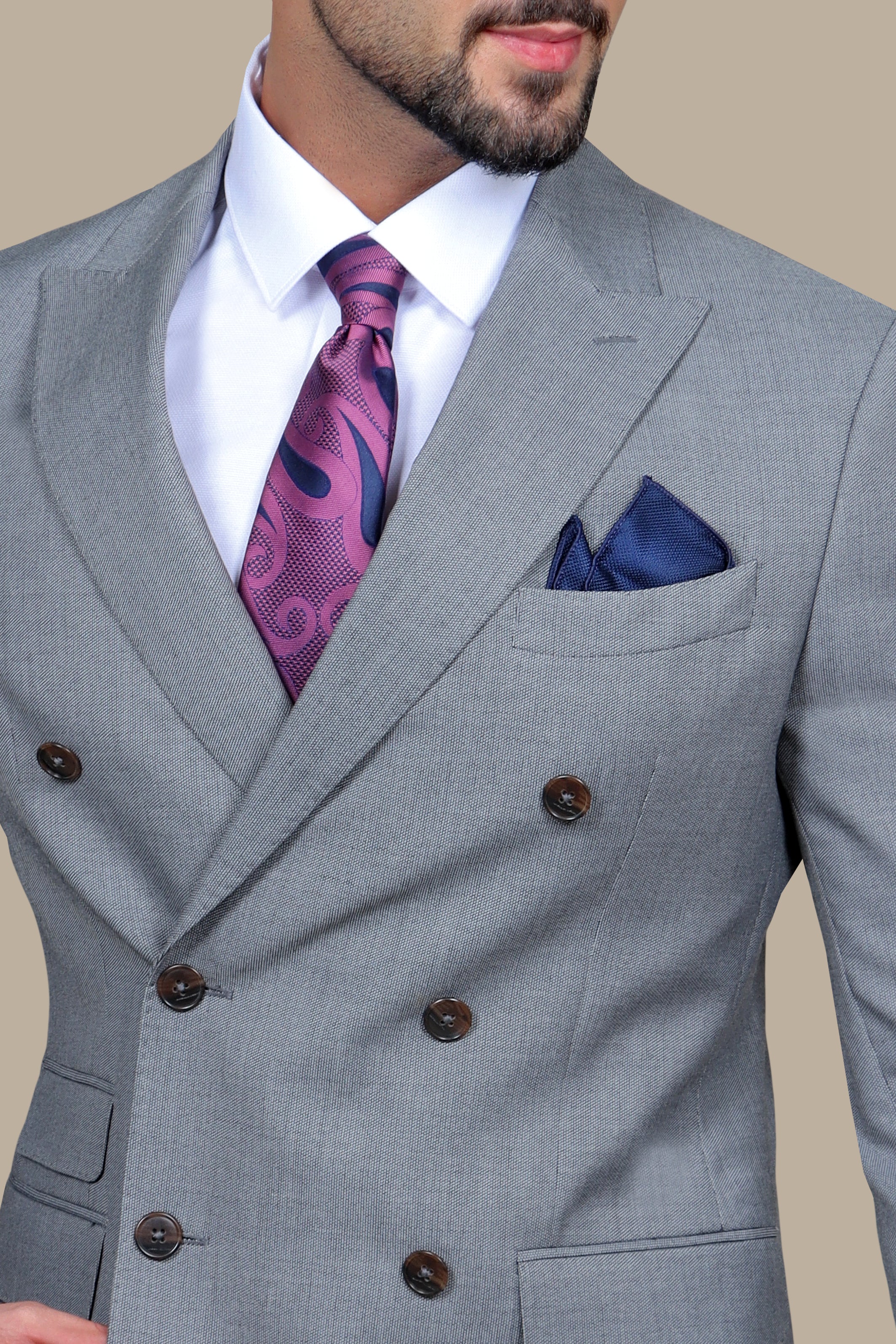 Suit Double Breasted Oxford | Grey