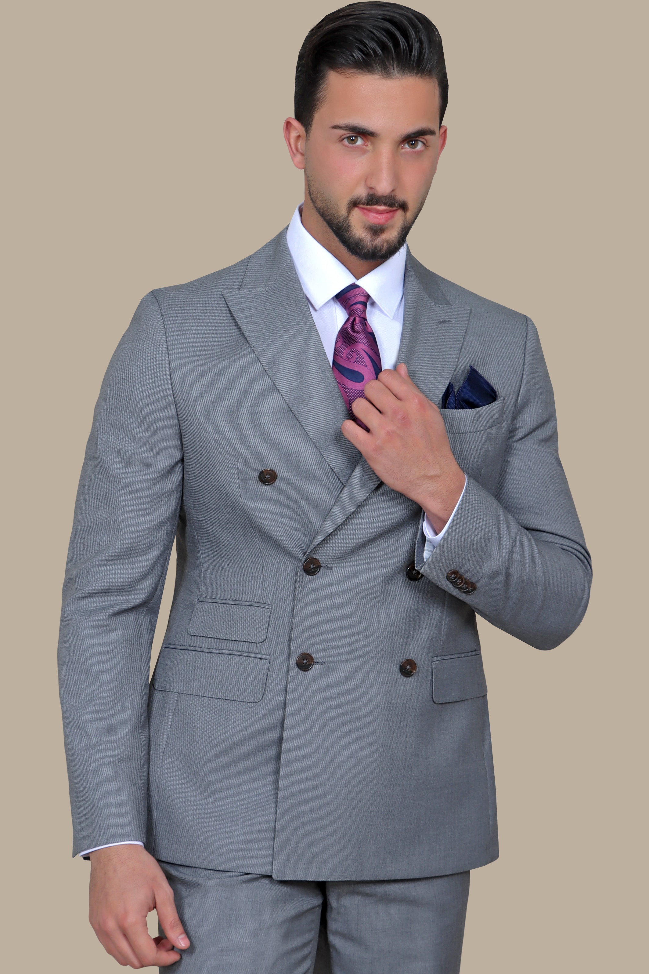 Suit Double Breasted Oxford | Grey