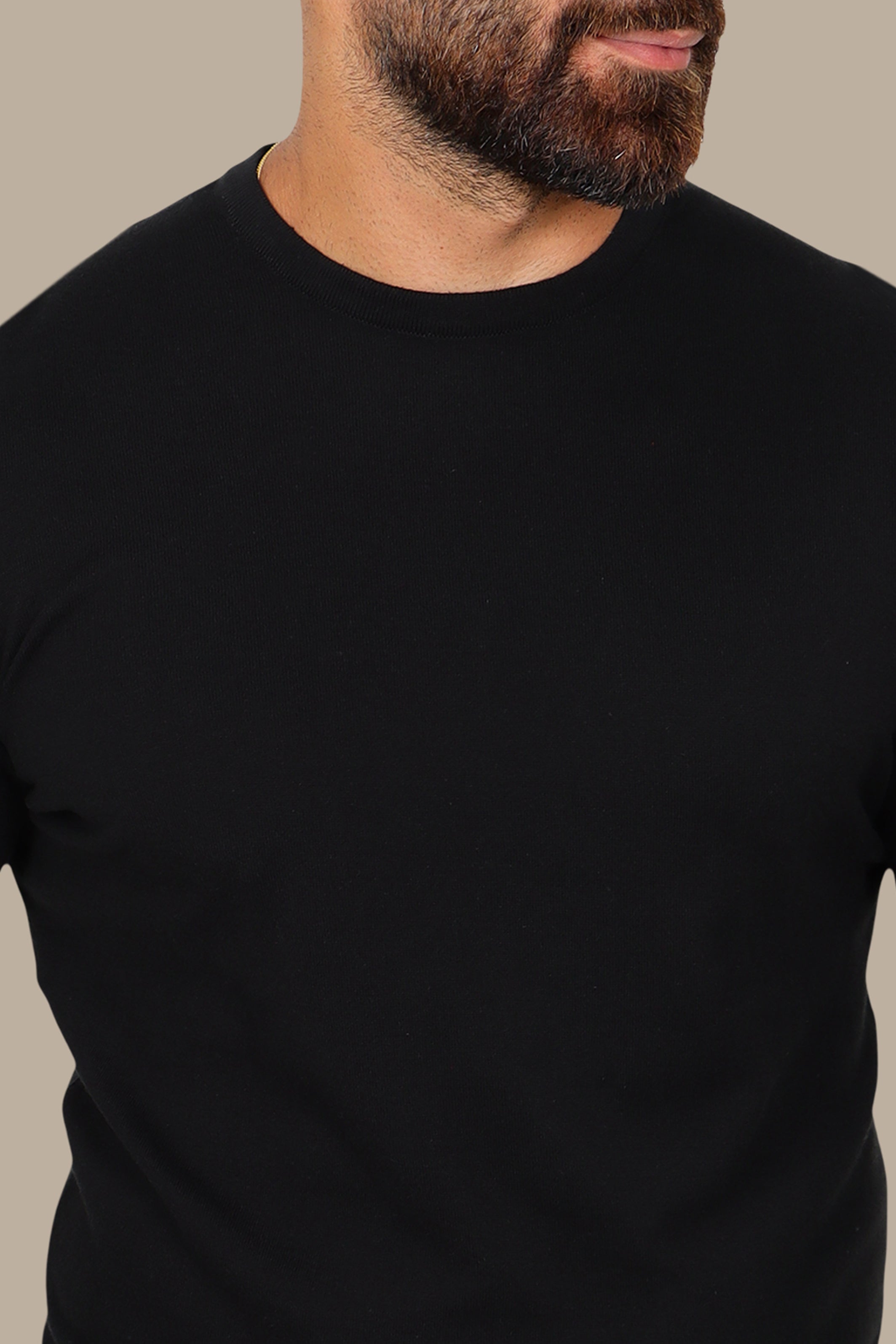 Black Classic: Round Neck Basic Sweater