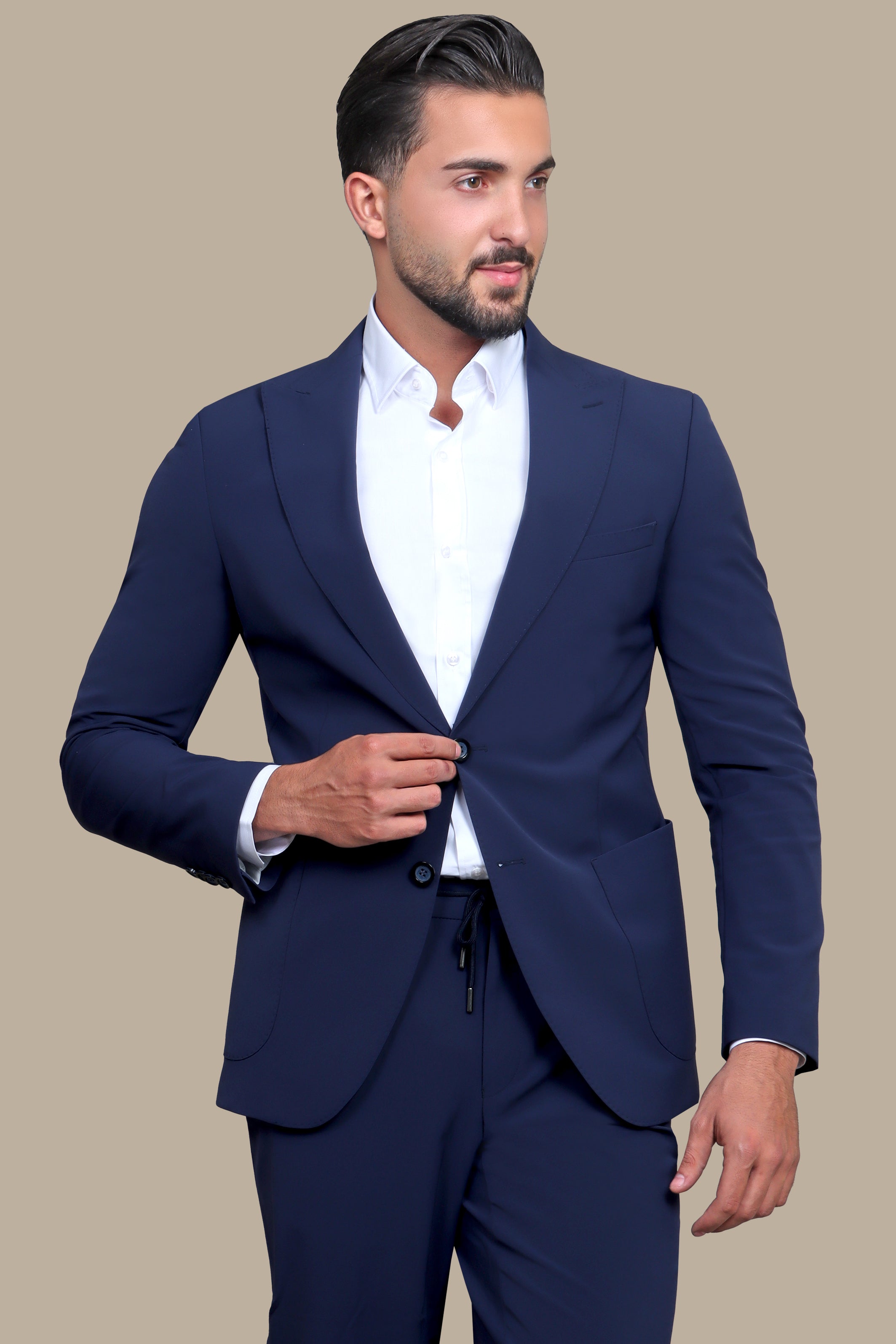 Travel Suit Peak Lapel | Blue