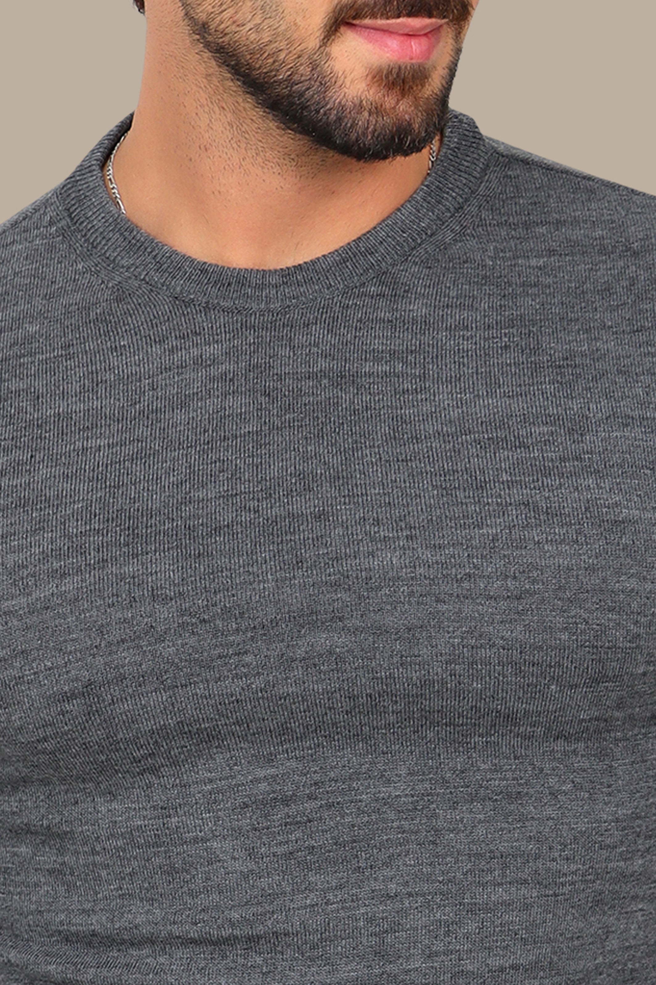 Grey Round Neck Sweater