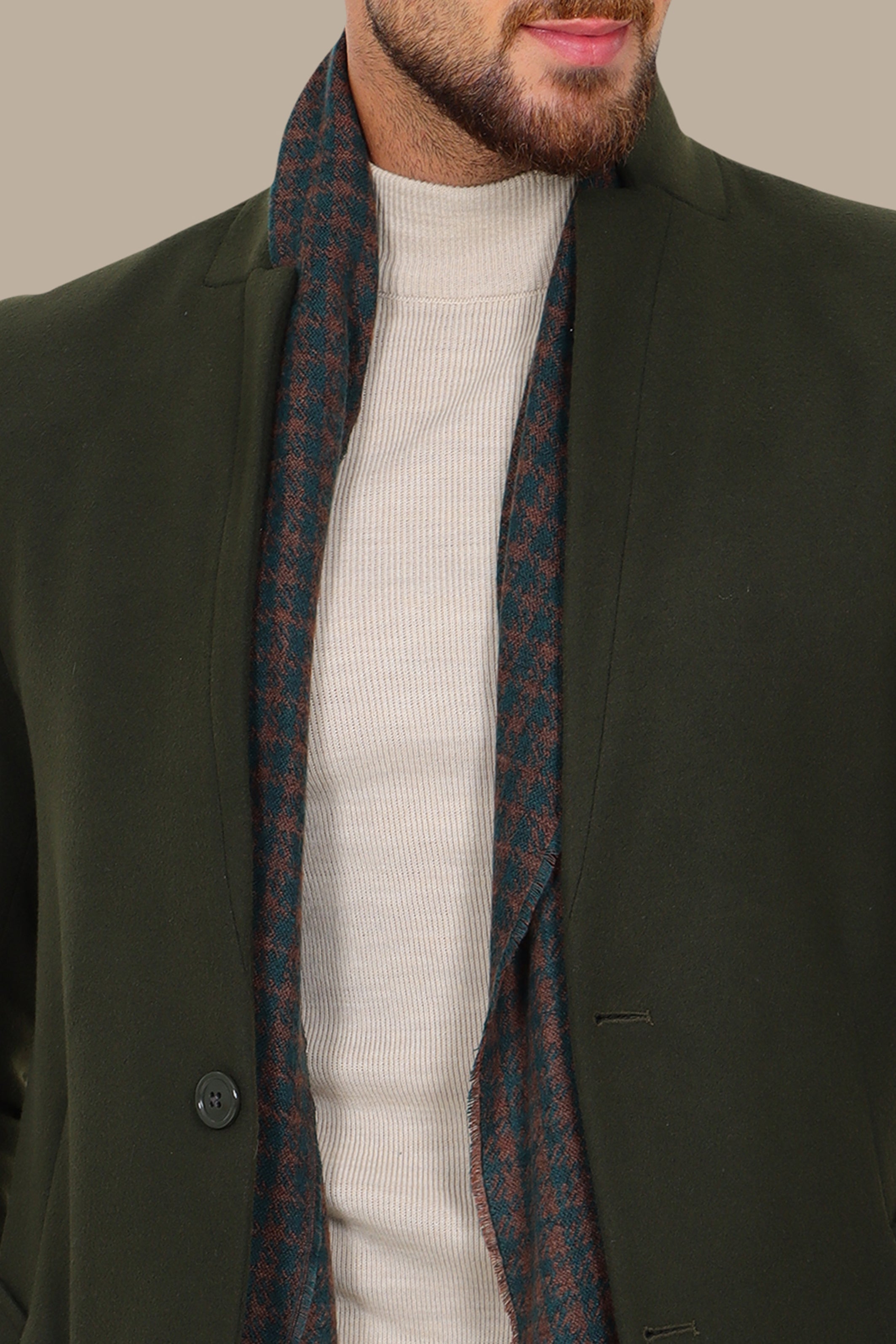 Khaki Classic: Embrace Timeless Style with the Coat Col Mao in Basic Khaki
