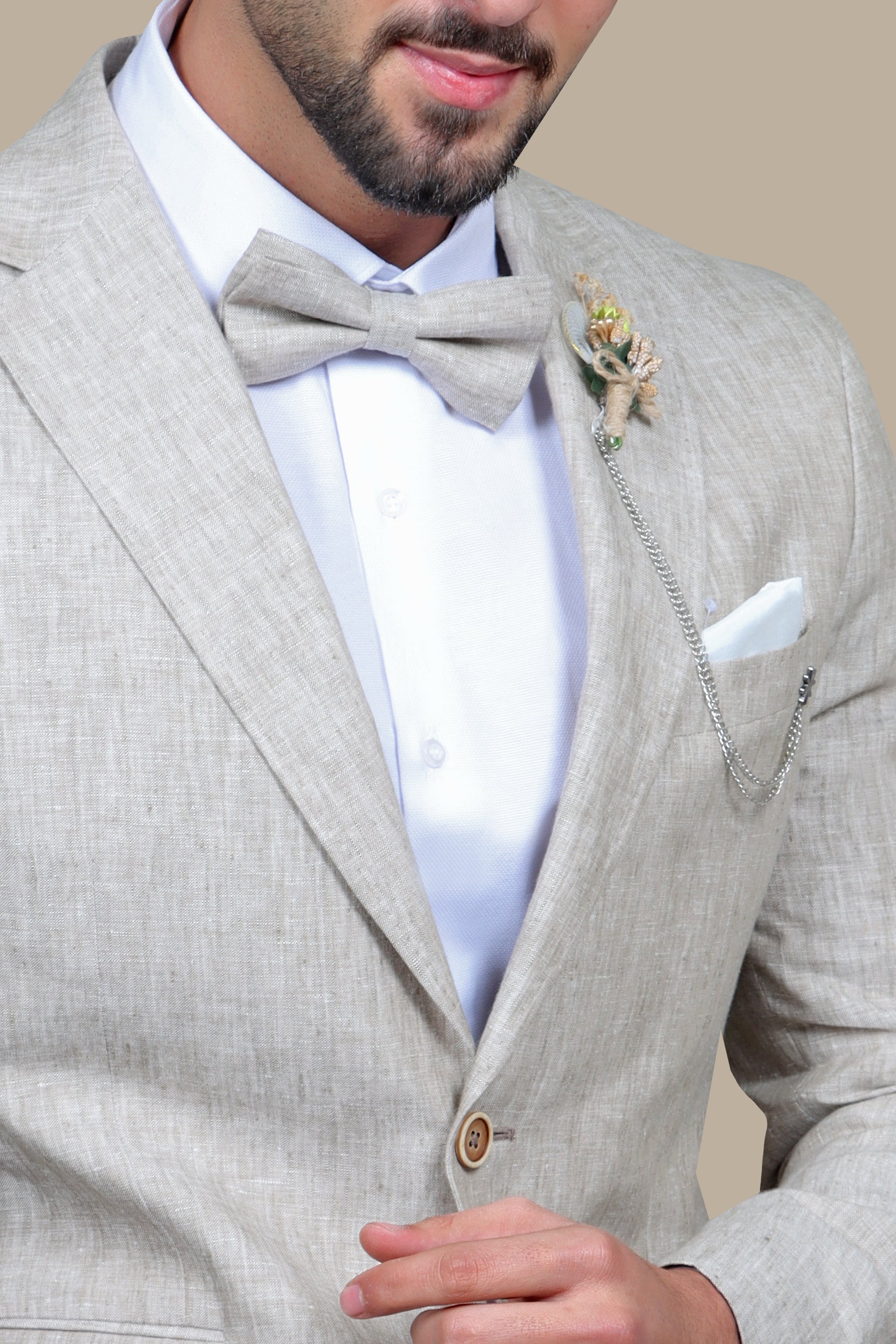 Beige Bliss: Linen Suit Perfection