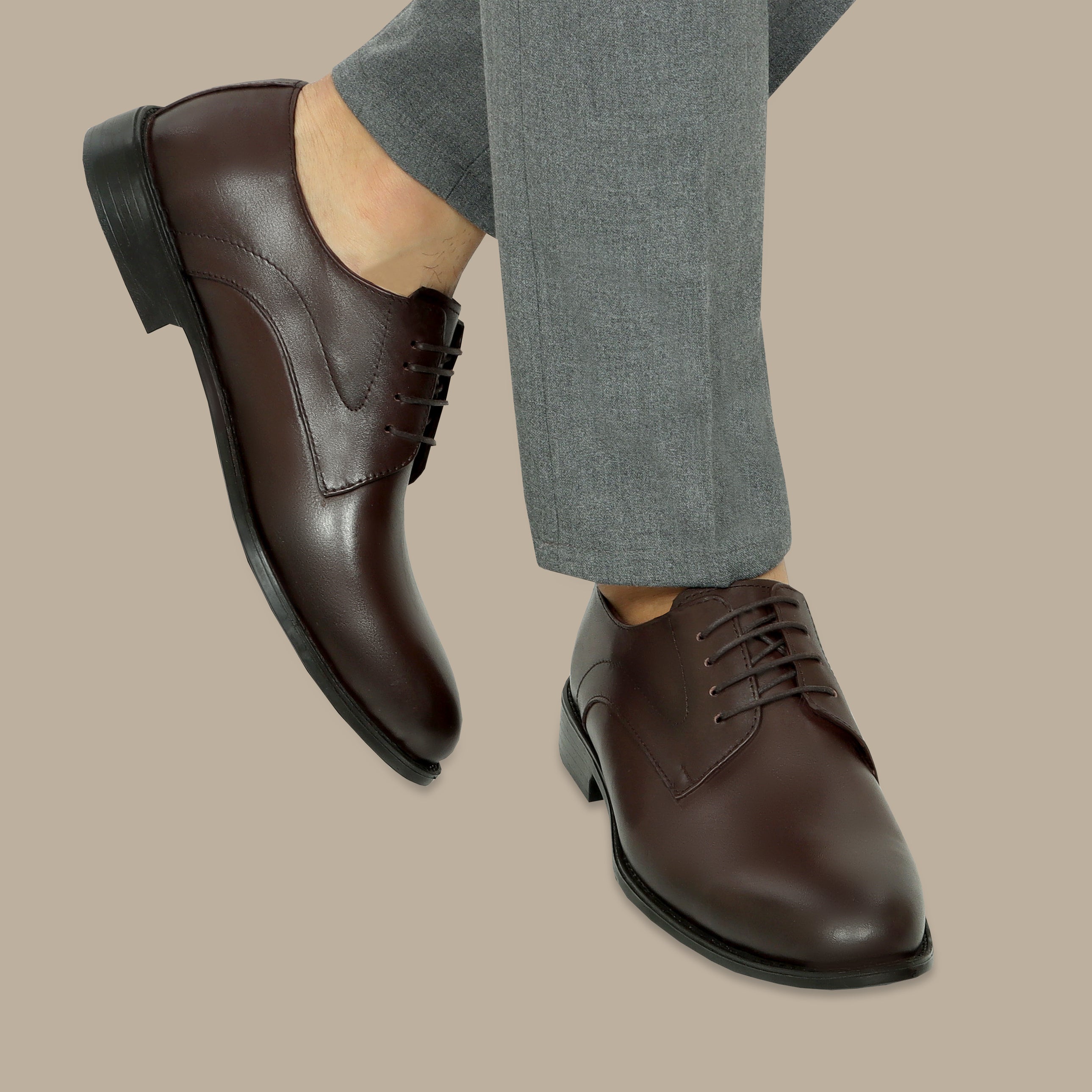 Brown Leather Blucher Shoes