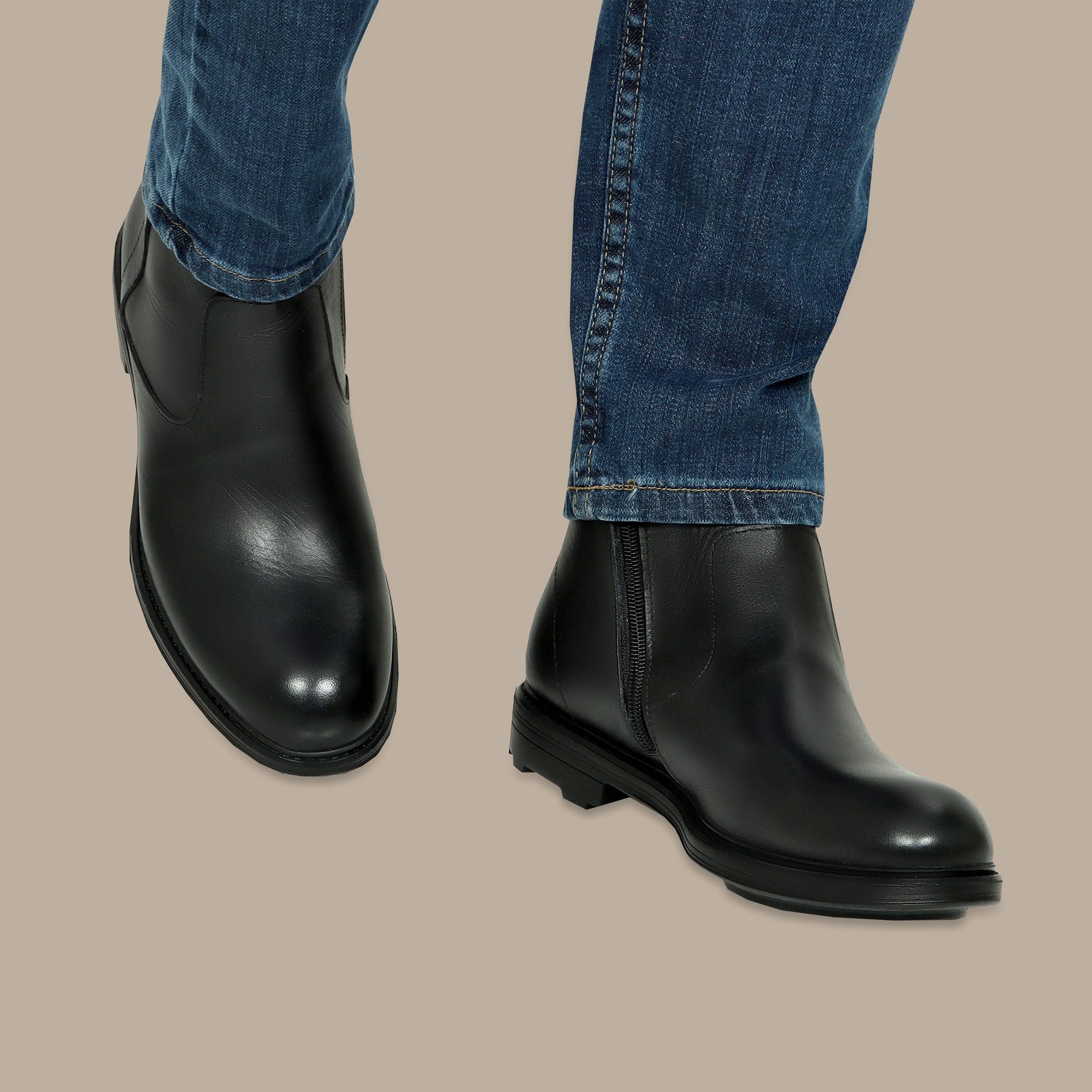 Black Leather Chelsea Boots