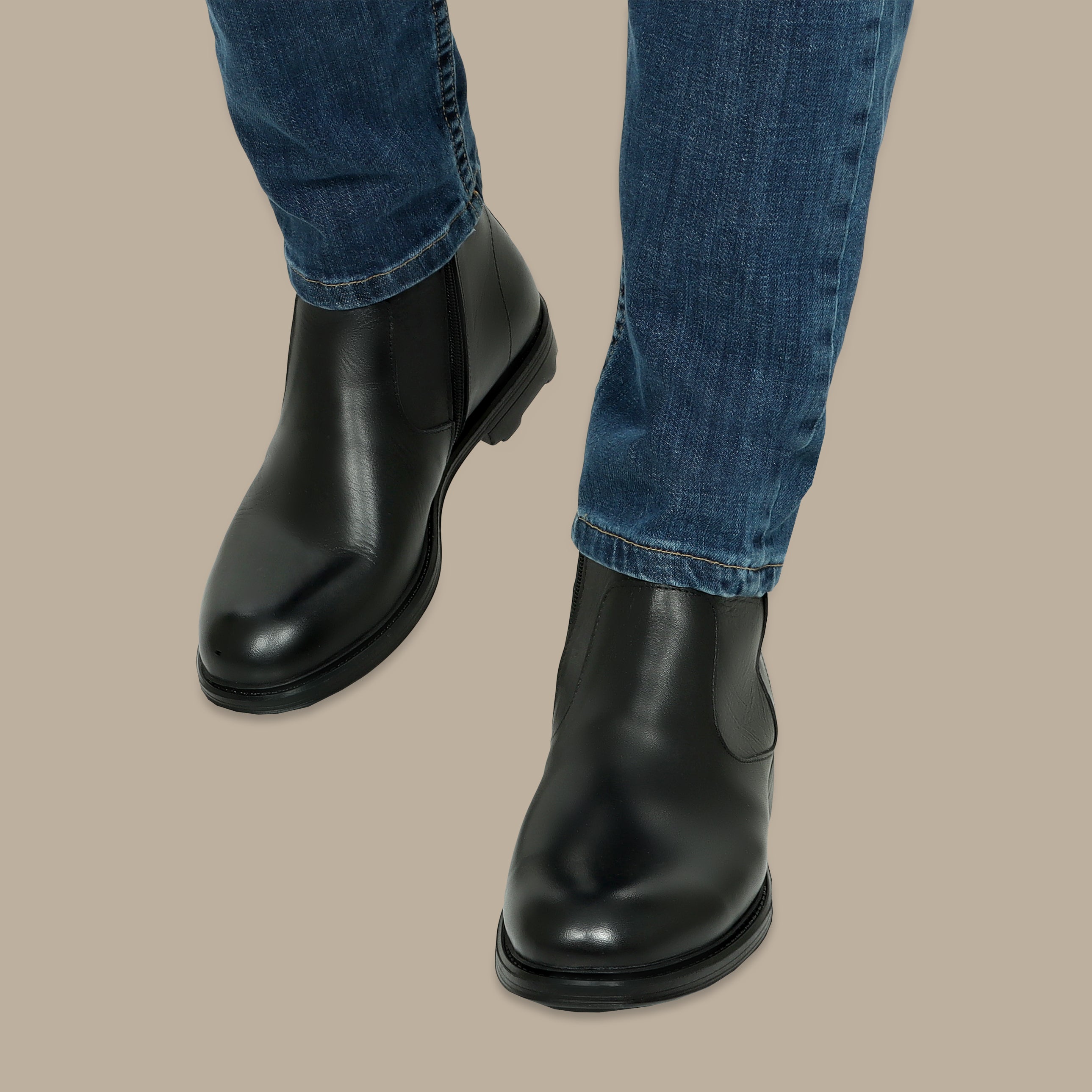 Black Leather Chelsea Boots