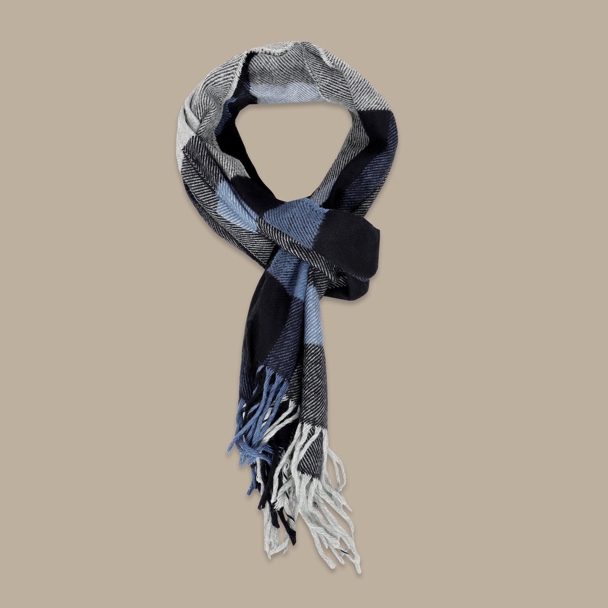 Six-Layer Cut Scarf in Navy