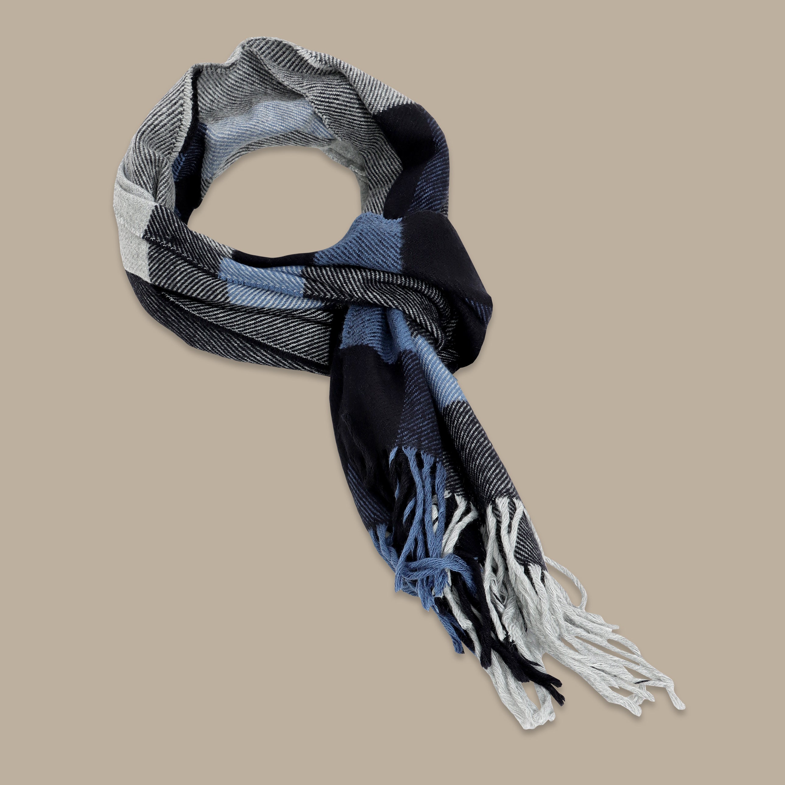 Six-Layer Cut Scarf in Navy