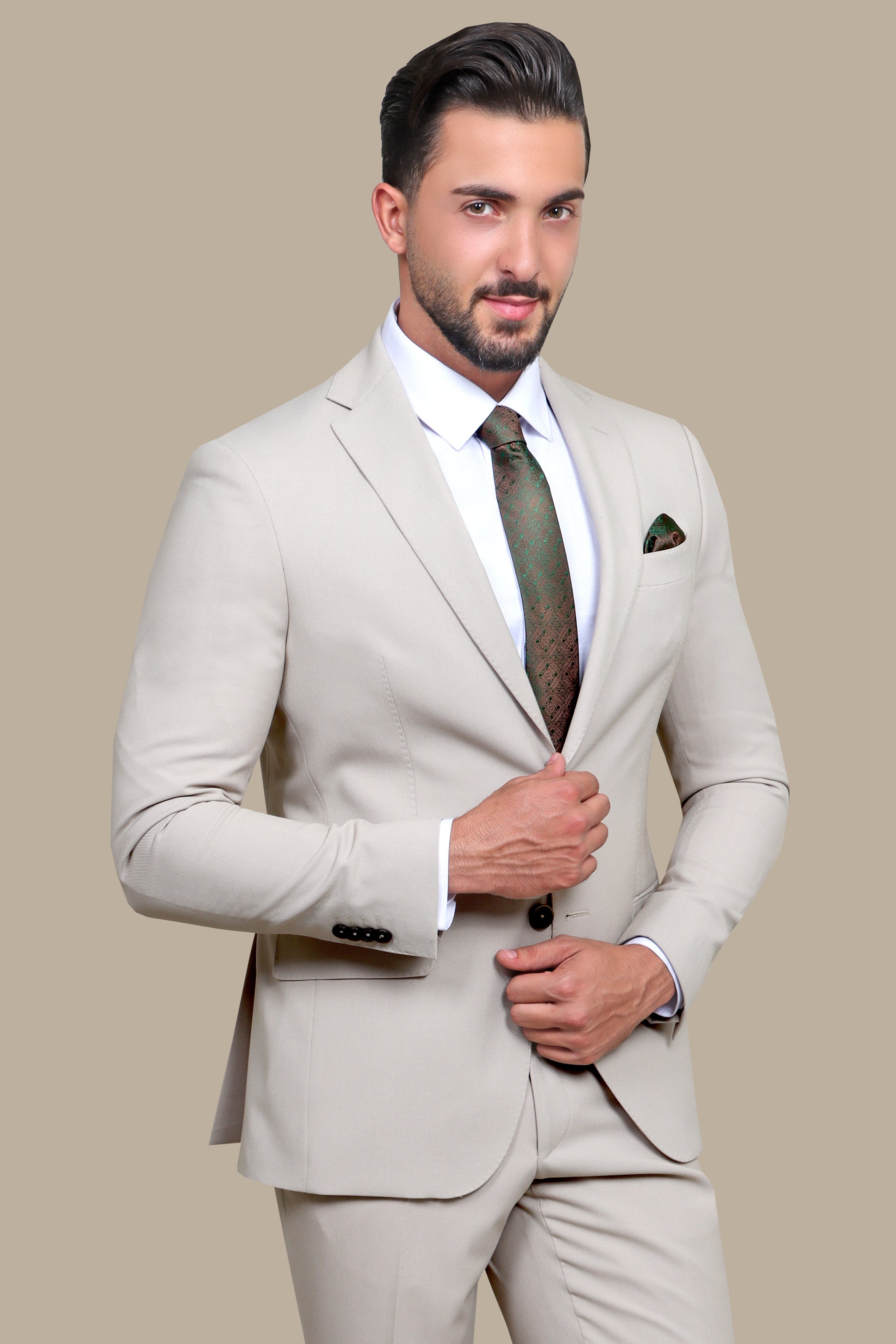 Suit Basic Pique Notch | Beige