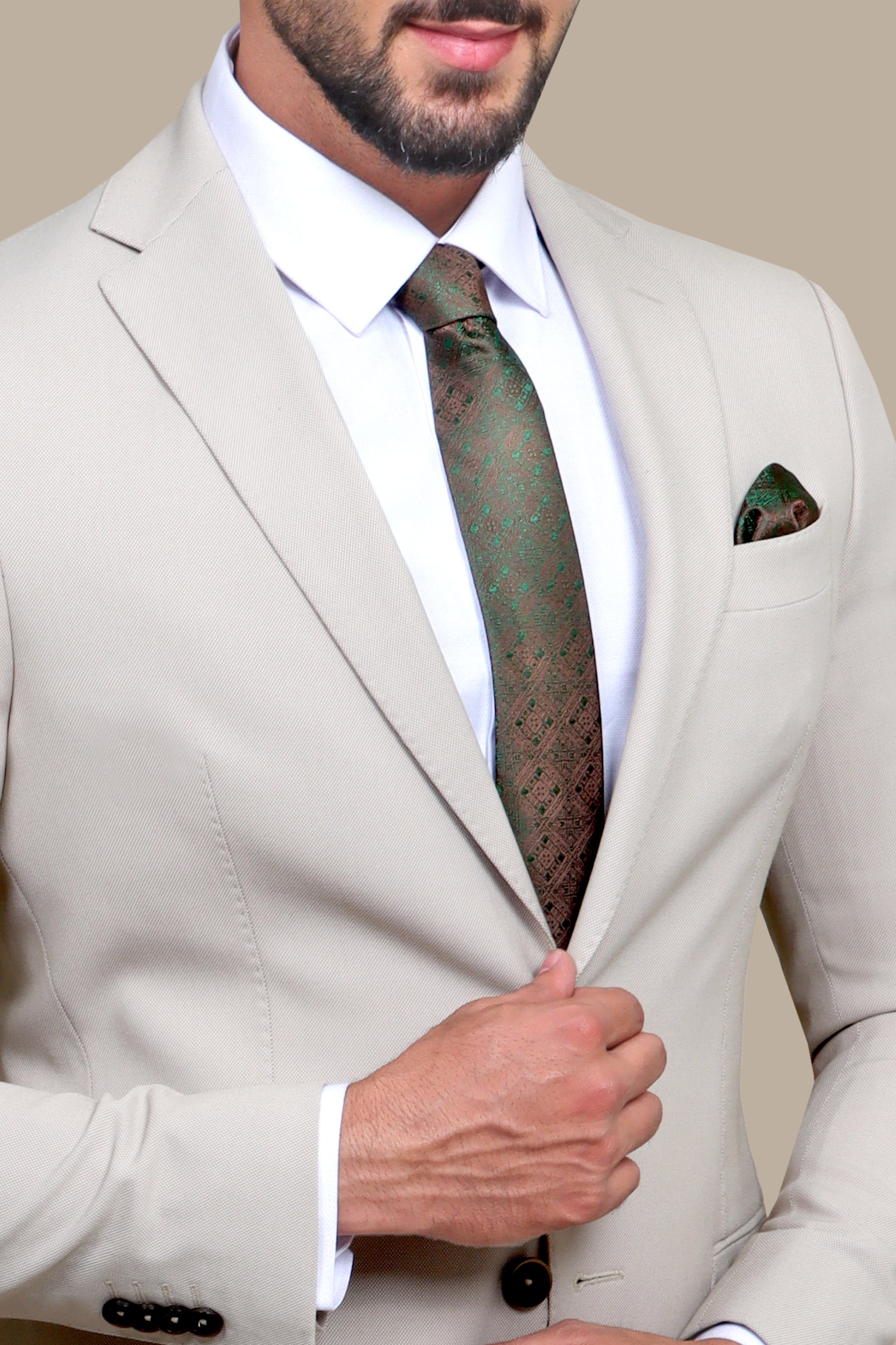 Suit Basic Pique Notch | Beige