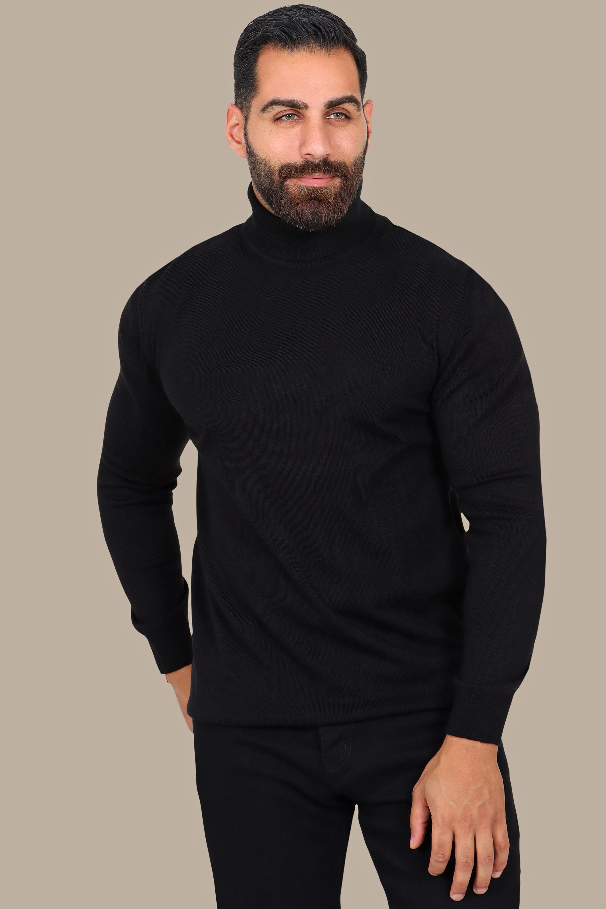Turtleneck Basic Sweater Black