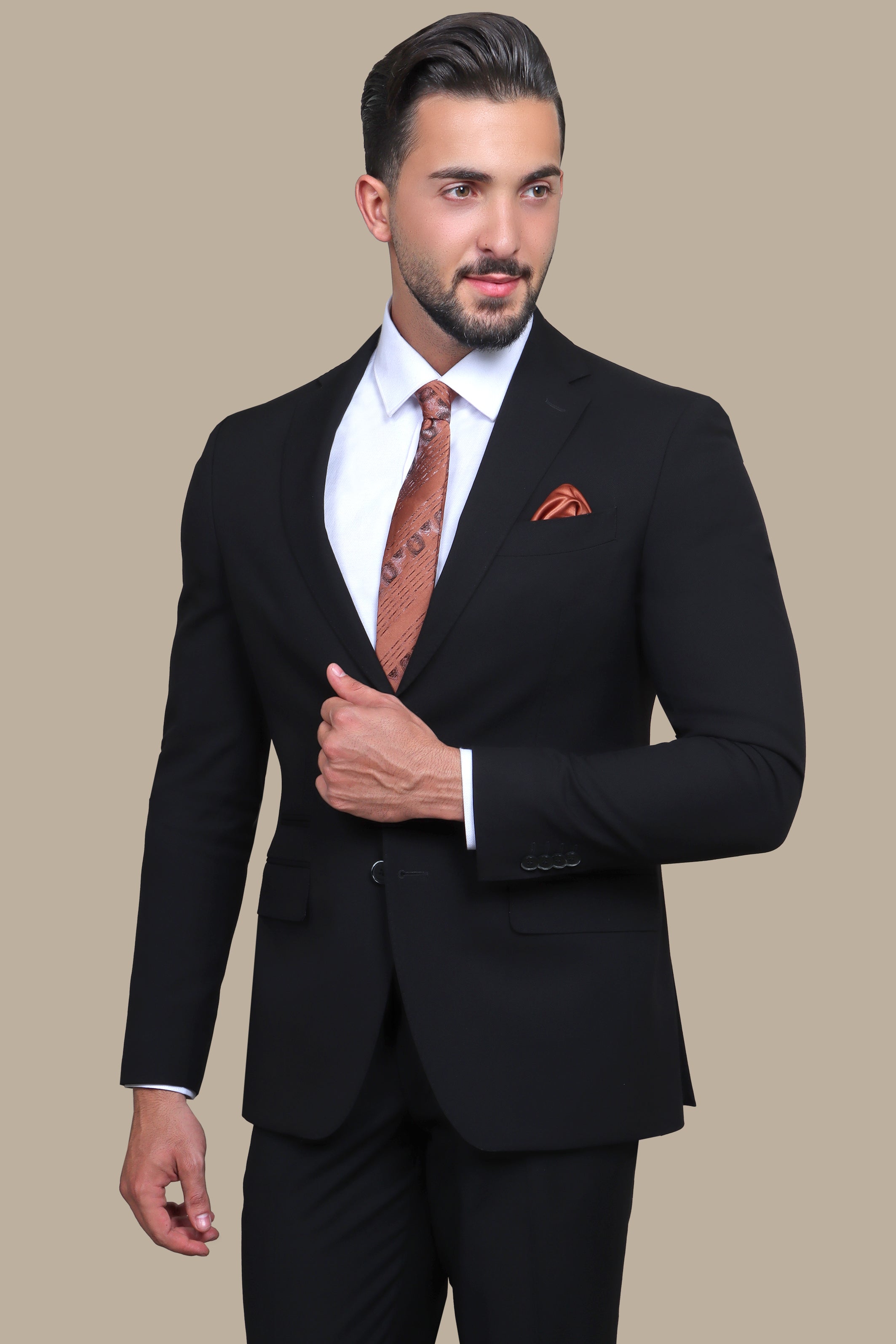 Suit Basic Pique Notch | Black