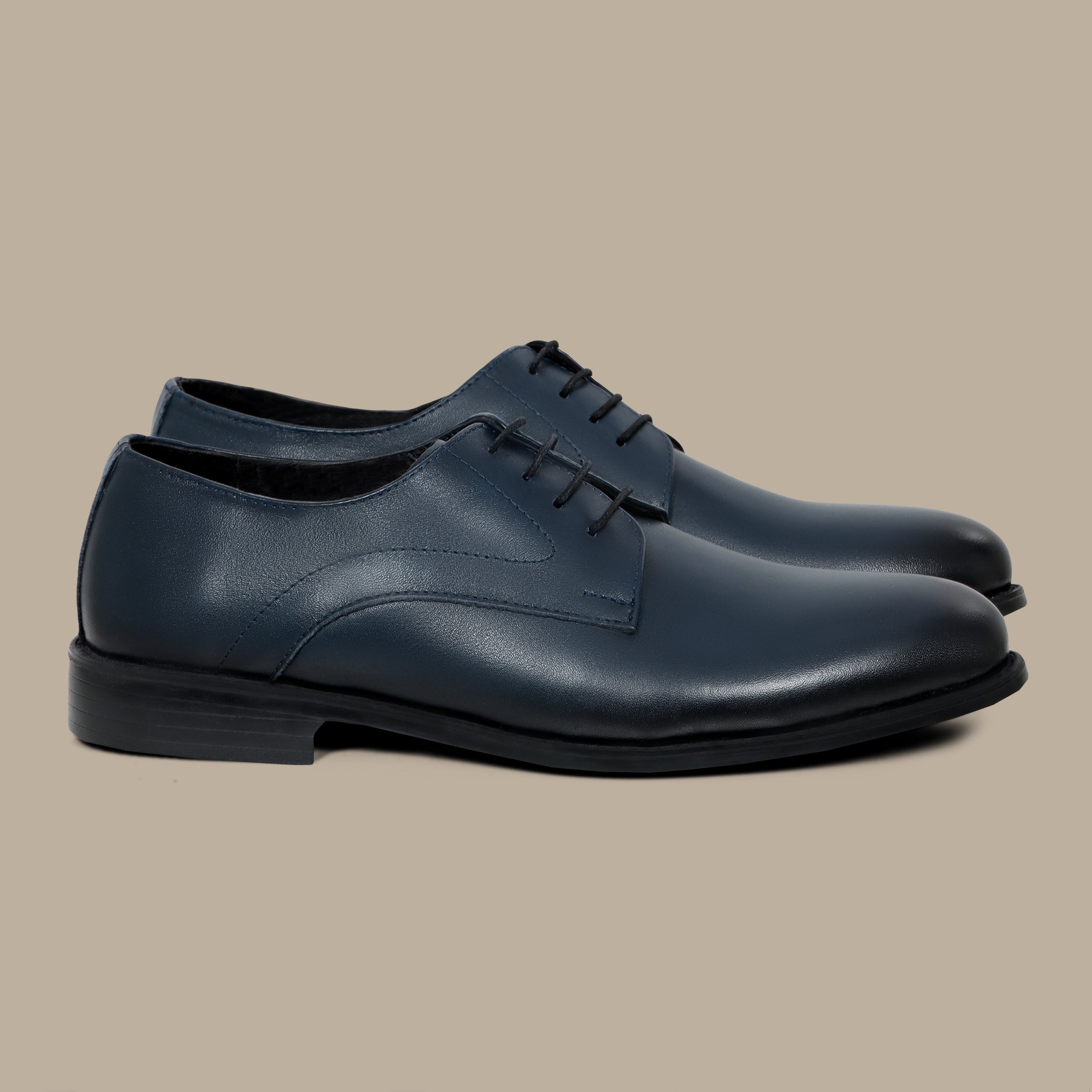 Navy Leather Blucher Shoes