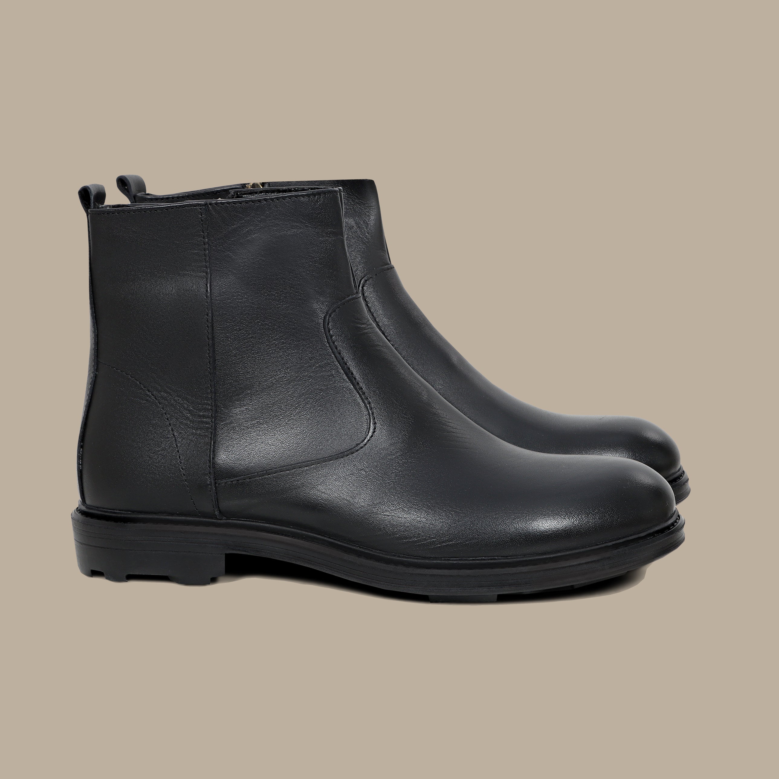 Black Leather Chelsea Boots