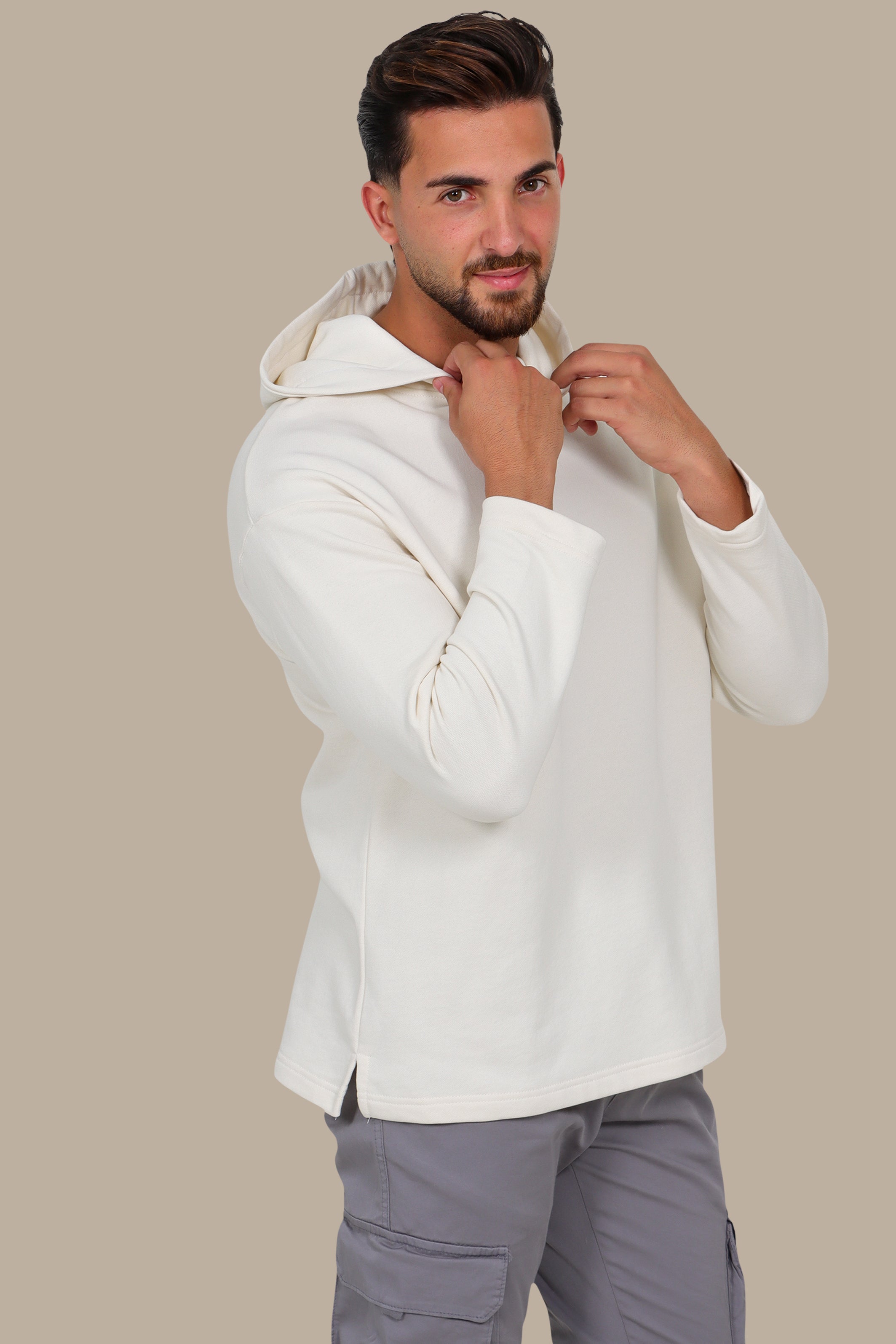 Timeless Essential Off White Basic Sweatshirt Hoodie